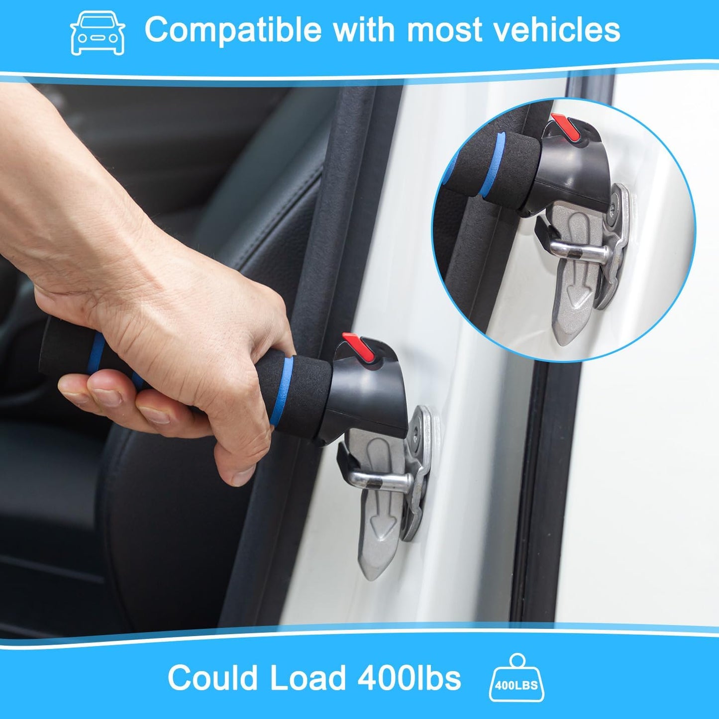 3 in 1 Car Door Handle for Elderly-Car Handle Assist - Vehicle Support - Standing Mobility Aid Tool -Door Latch for Seniors