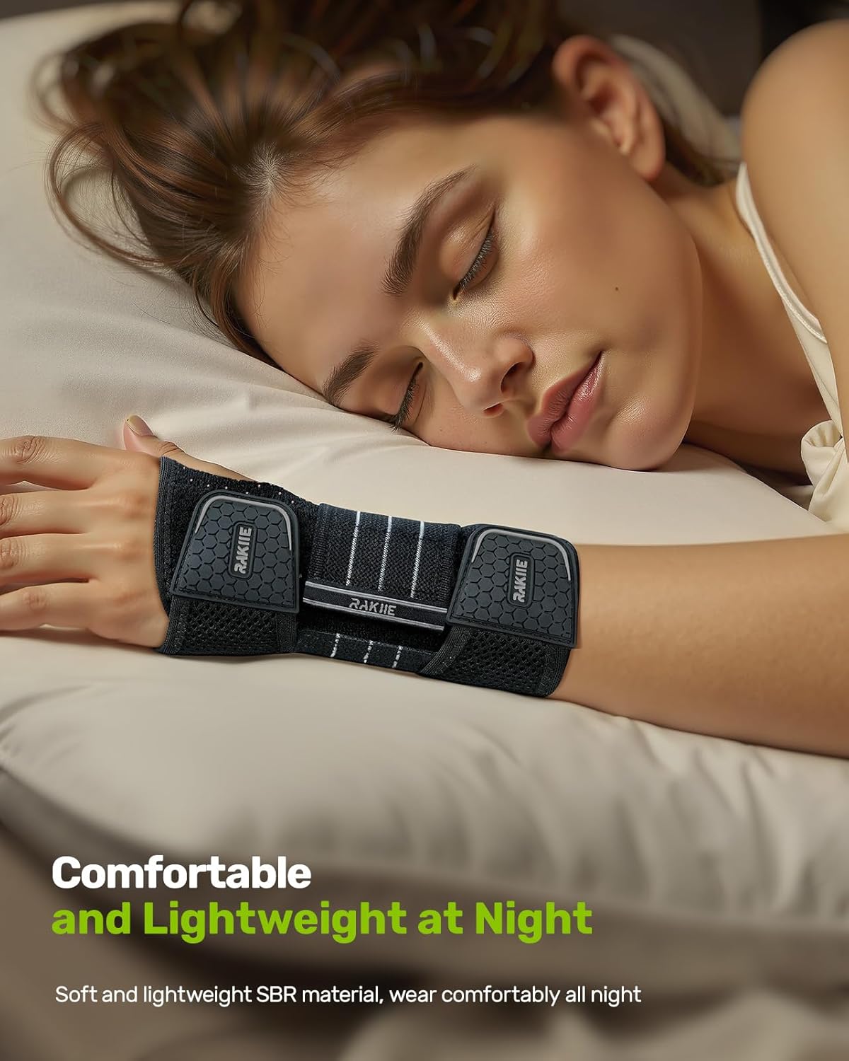 Carpal Tunnel Wrist Brace, Adjustable Night Wrist Support with 3 Metal Splints, Hand Brace for Men Women No Pressure on Thumb, Splint Stabilizer for Work, Gray Right Hand, Size S