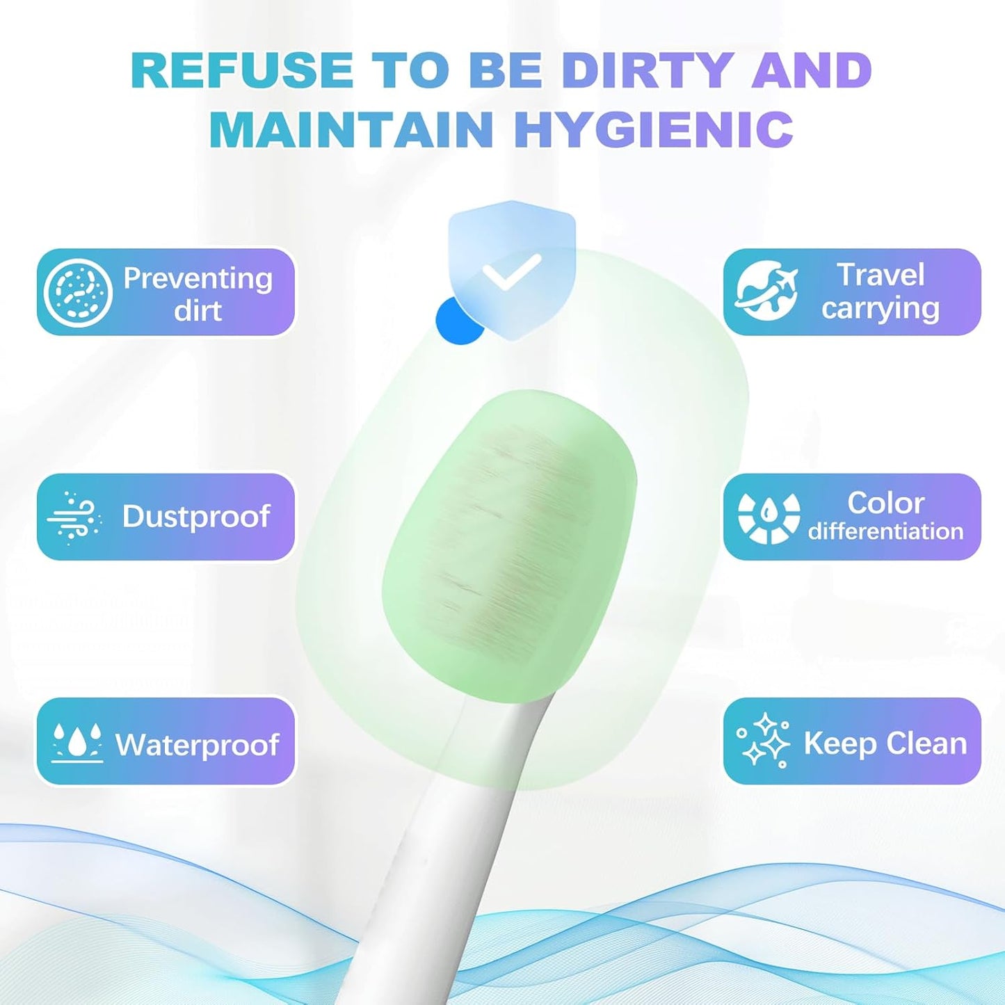 6 Packs Silicone Toothbrush Covers, Caps for Electric & Manual Toothbrush Heads