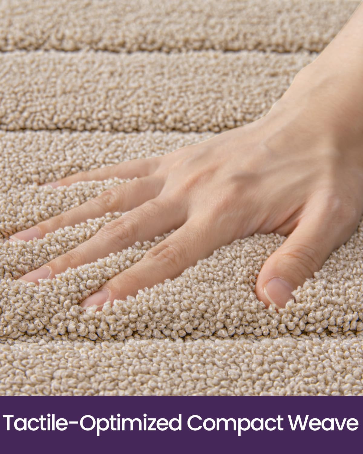 DEXI Bathroom Rug 36x24, Non Slip Washable Bath Mat for Shower Floor, Absorbent Soft Bathmat with Rubber Backing, Quick Dry Microfiber Carpet, Beige