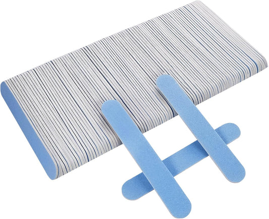 Mini Nail Files Bulk (100 Pcs), Double Sided Emery Board Nail File for Nature Nails, Manicure Tool Set Disposable Colorful Nail File for Home Salon Use Travel Size Men Women Kids Wood Board
