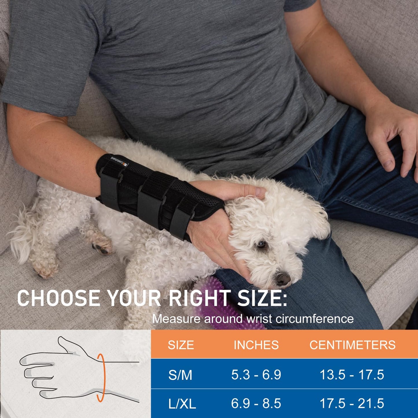 Deluxe 3-Strap Wrist Brace – Adjustable Support for Carpal Tunnel, Fractures, Tendonitis, and Post-Op Recovery – Lightweight, Breathable Design for Day and Night Use (S/M, Right Hand)