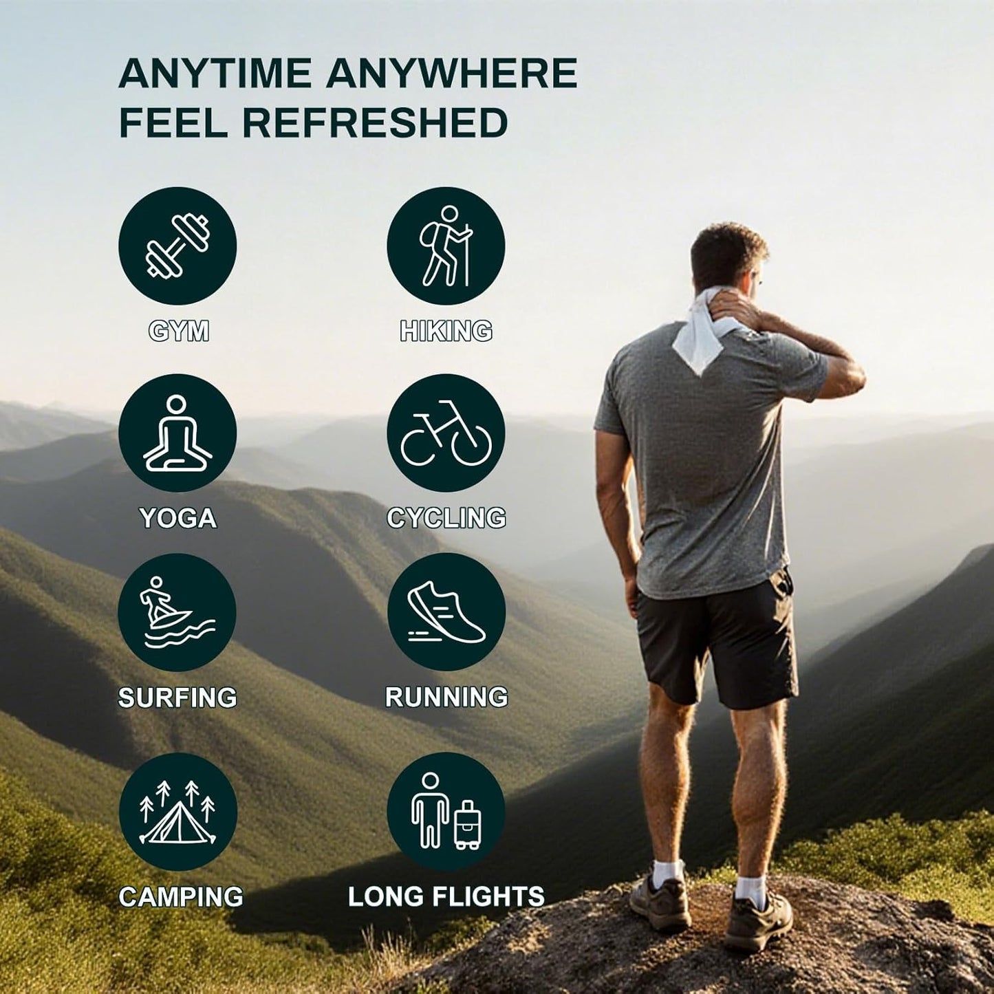 5X Larger Extra Large Body Wipes for Bathing No Rinse 36 Pack, Cooling Travel Pack for Outdoors Sports, Portable Disposable Body Cleansing Towelettes, Great for Gym, Camping