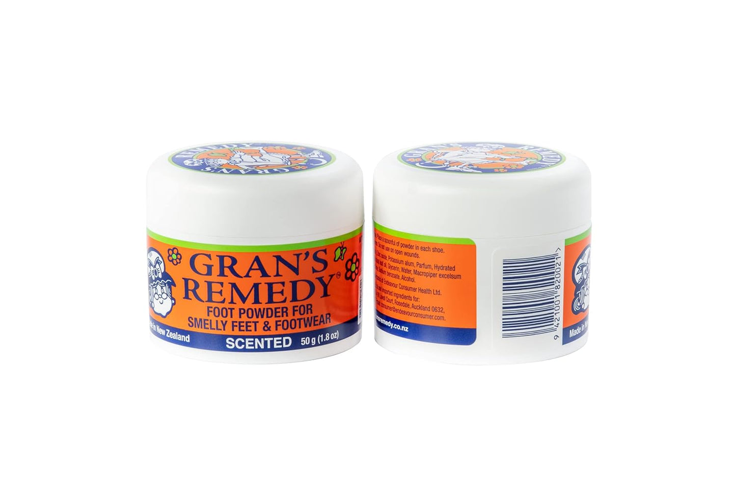 Gran's Remedy Scented Foot Powder - Effective Odor Eliminator & Moisture Absorbing Shoe Deodorizer for Shoes and Feet - Travel Size Freshness - Citrus
