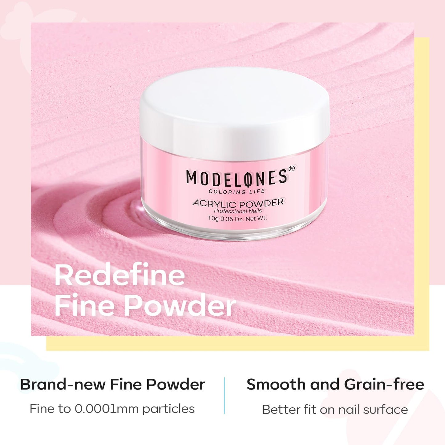 Modelones Pink Acrylic Powder Kit - 6 Colors Pastel Yellow Blue Purple Macaron Spring Cover Powder for Nail Art Extension - No Lamp Needed (A3-PearlyMint Frost)