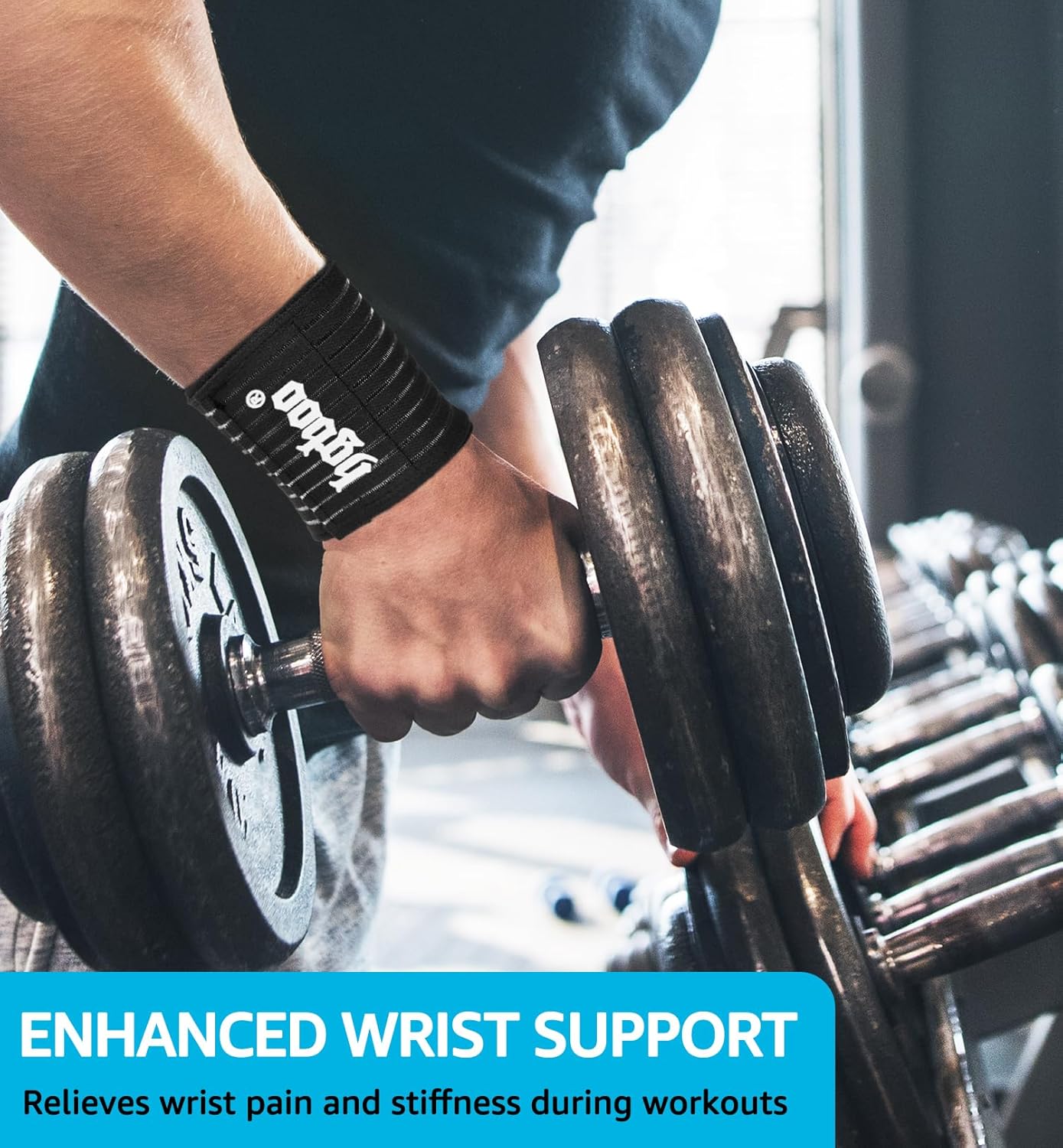 Compression Wrist Bands (2 PCS), High-Elastic Straps Wrist Wraps Wrist Brace for Sports Weightlifting Tennis Basketball Tendonitis Carpal Tunnel Arthritis - Breathable Fabric (Black)