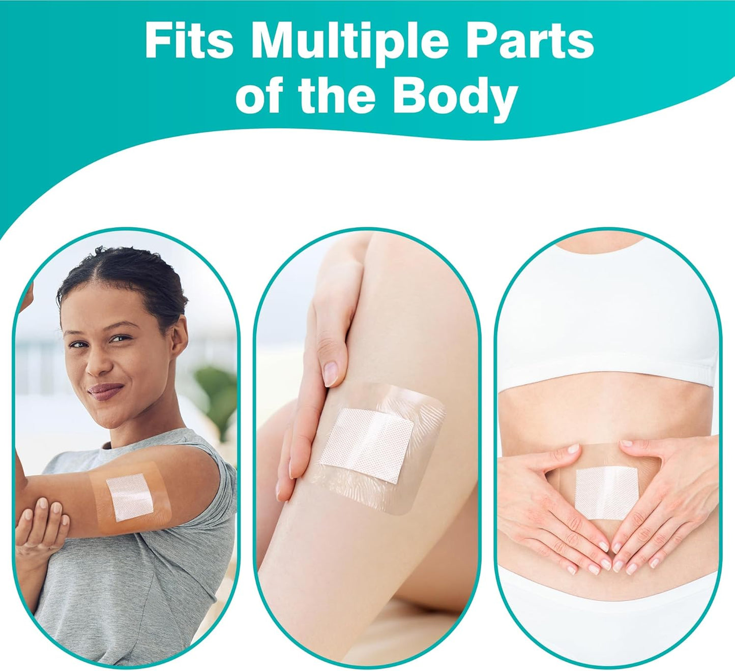 General Medi Waterproof Transparent Adhesive Island Dressing (50 Count, 4" x 4"), Wound Care Pad with Adhesive Border - Sterile, Soft & Highly Absorbent Medical Grade Dressing Pad