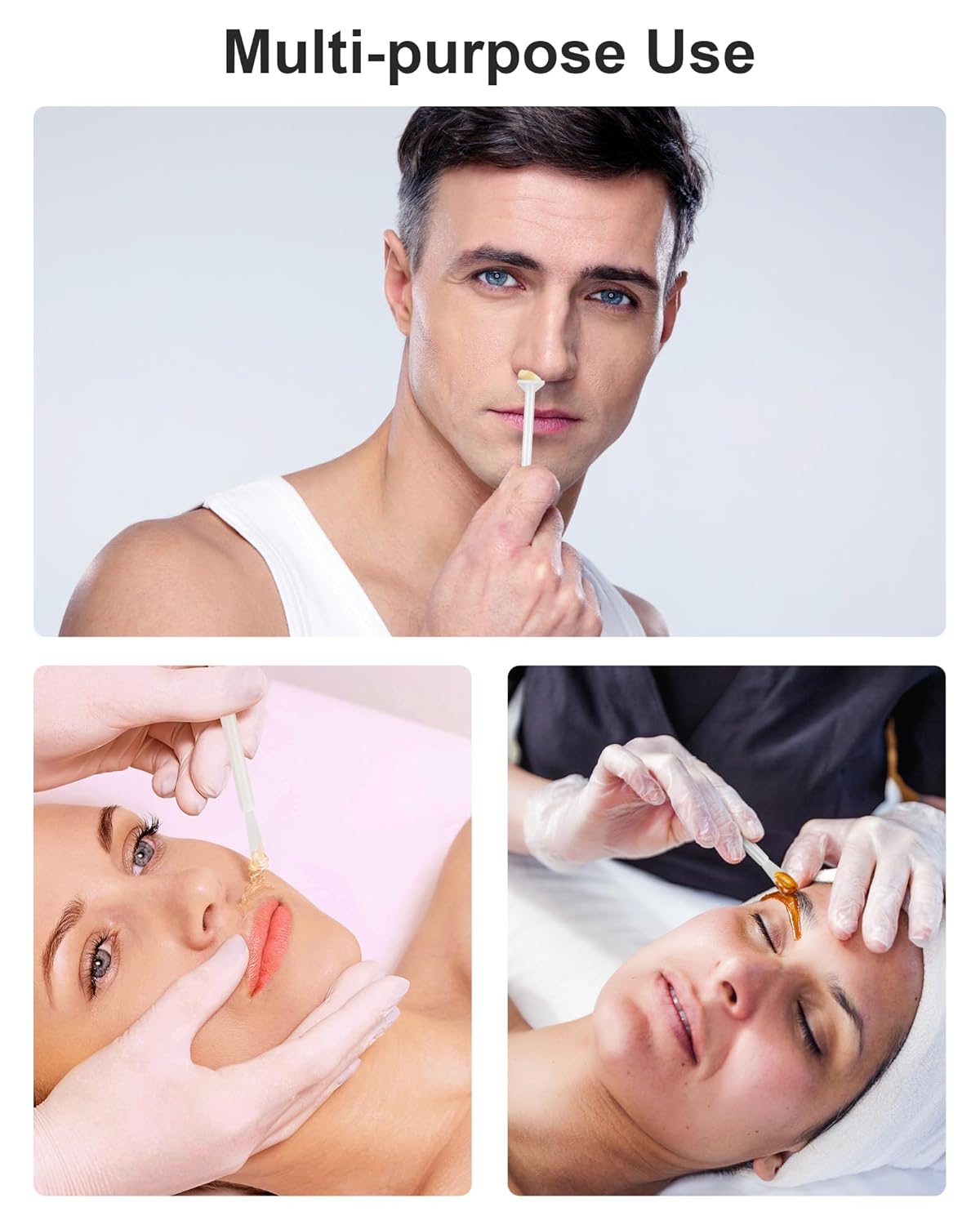 100 Pcs Nose Wax Sticks, Nose Wax Kit Men and Women Nose Wax Applicator Sticks for Nostrils Ears Face Cleaning(100 Nose Waxing Sticks)