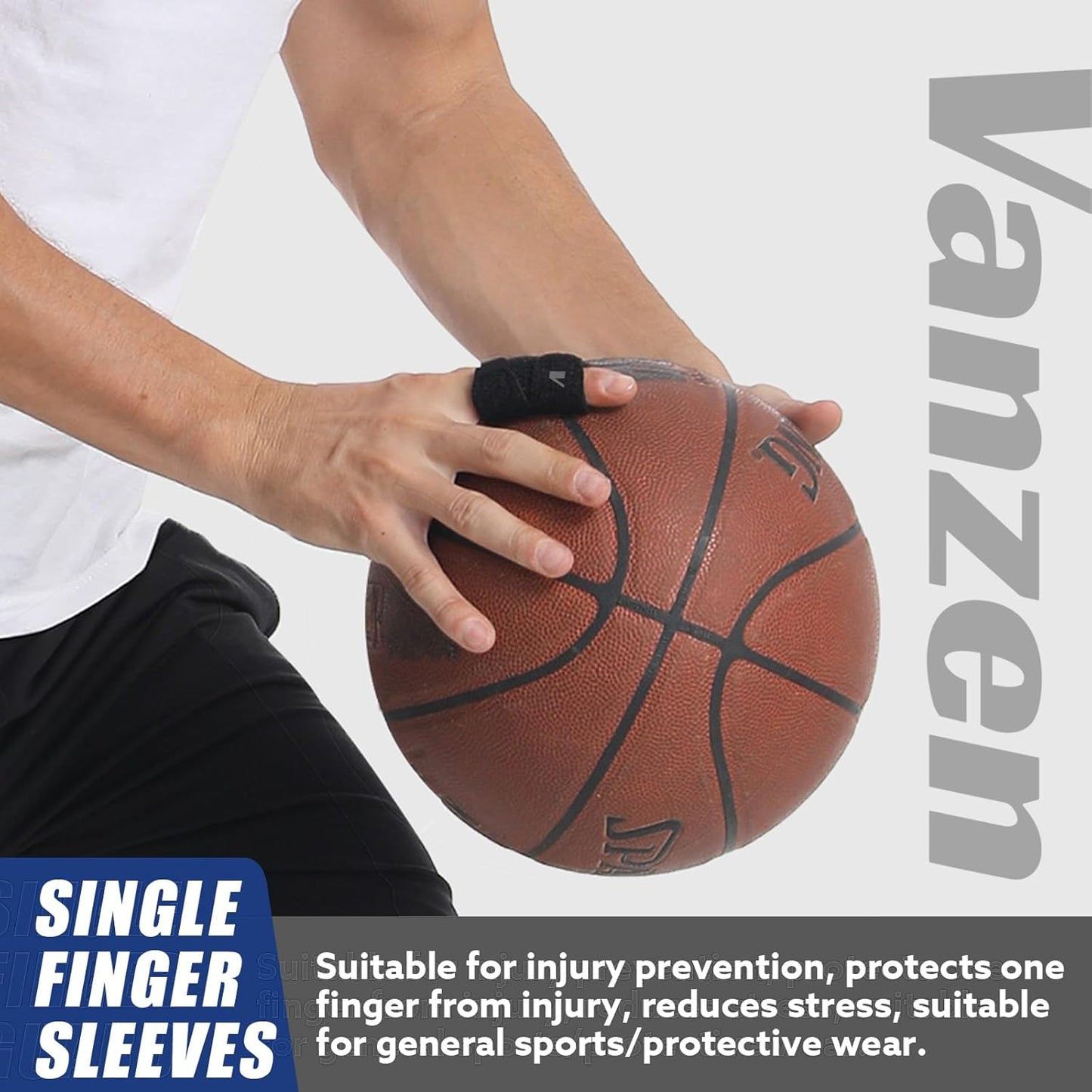 Finger Splint (No Metal Support), 2PCS Lightweight OK Cloth Finger Sleeve/Brace for Arthritis, Tendonitis & Pain Relief, Adjustable Compression for Sports Injury Relief (Basketball, Tennis, Volleyball, Badminton, Golf) – Single Finger Design - S
