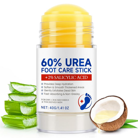 60% Urea Foot Cream with 2% Salicylic Acid, Feet Moisturizer Cream for Dry Cracked Heels, Urea Foot Cream Nourish Cracking Rough Dry Heels, Feet Callus Remover, 1.41Fl Oz