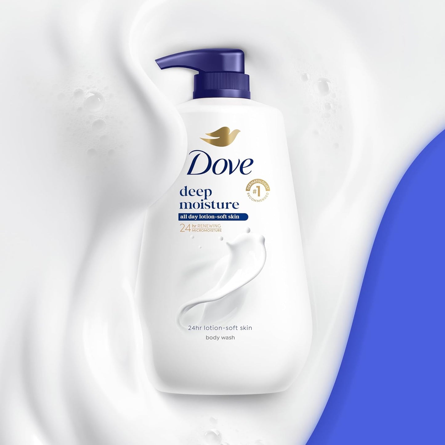 Dove Body Wash Deep Moisture for 24hr Lotion-Soft Skin Moisture Moisturizing Skin Cleanser with No Sulfates No Parabens 30.6 oz