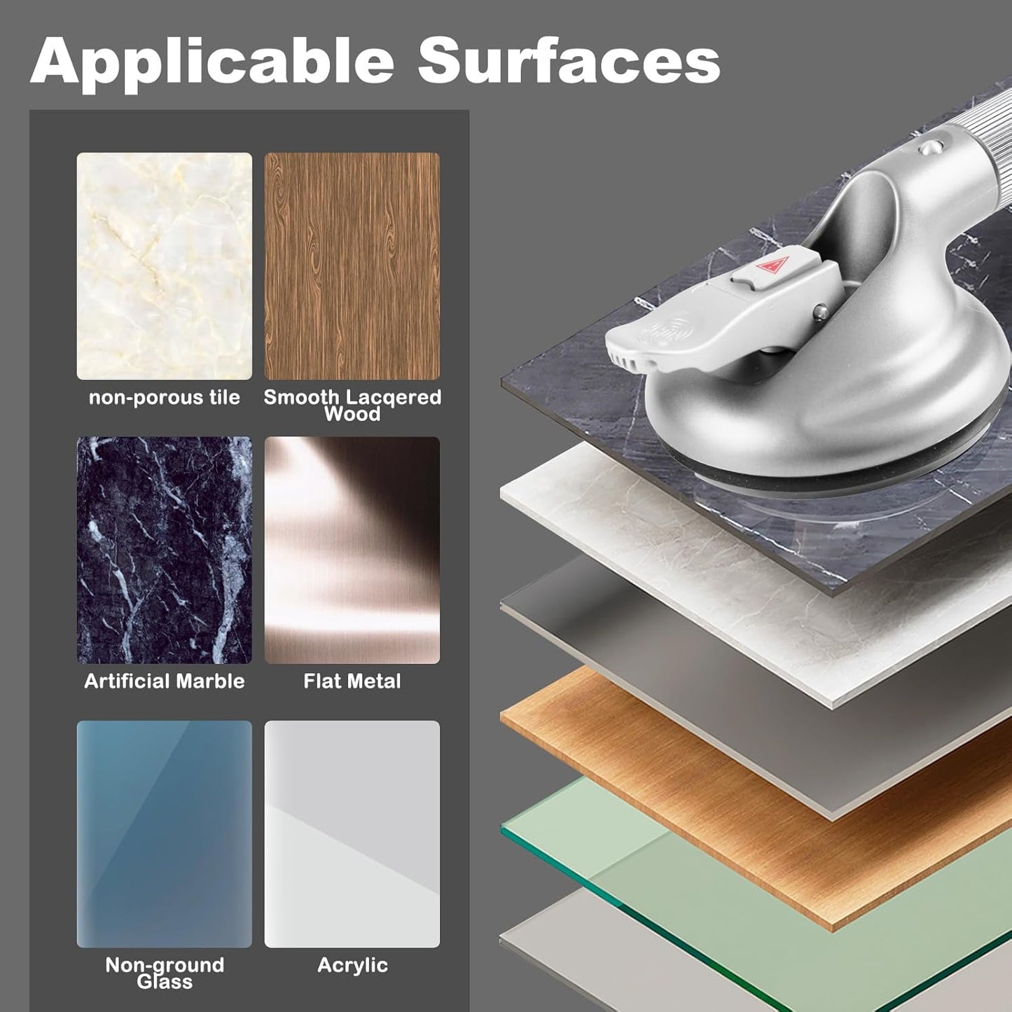 17-Inch Shower Handle - Upgraded Grab Bar with Strong Suction Cups for Bathtub & Shower Safety, Ideal for Seniors, Elderly, Disabled -Silver