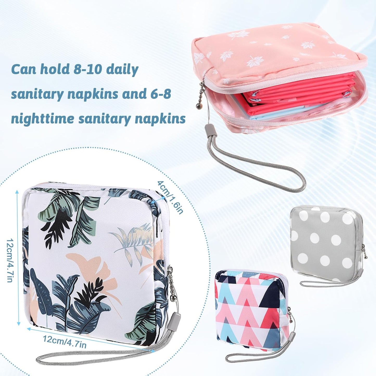 4 Pack Portable Sanitary Napkin Storage Bag, Reusable Samll Period Pouch for Purse Sanitary Pad Storage Bag Menstrual Period Bags Feminine Care Period-Bags, Mini Pouch Feminine Pads-Bags Kit