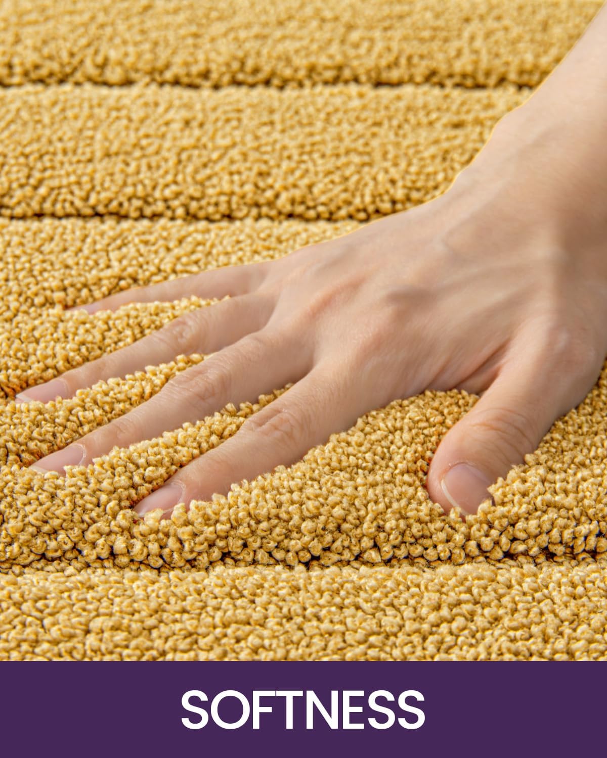 DEXI Bathroom Rug 24x16, Non Slip Washable Bath Mat for Shower Floor, Absorbent Soft Bathmat with Rubber Backing, Quick Dry Microfiber Carpet, Yellow