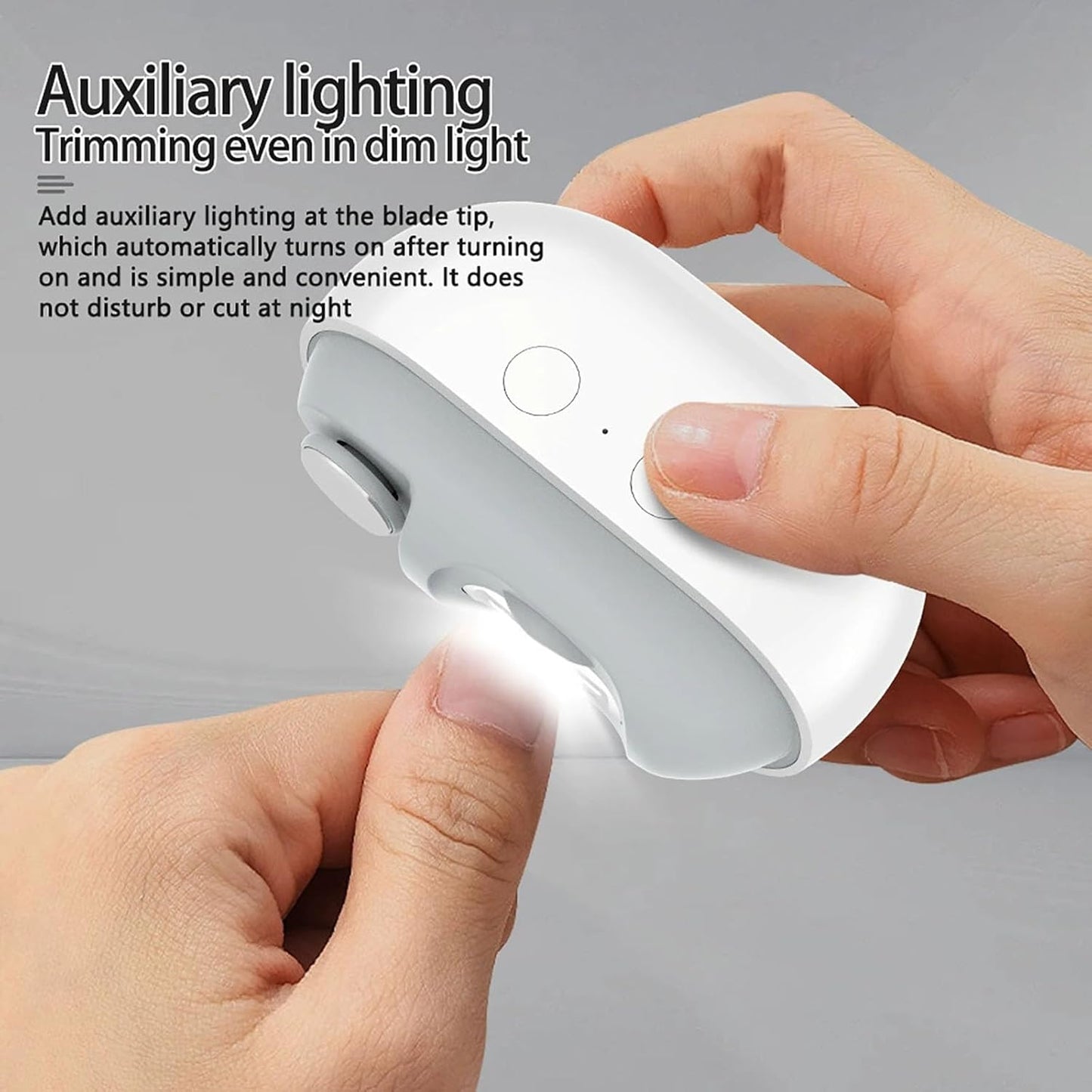 Imwing Easyclip, Imwing Nail Clipper, Vueeze Easy Clip Electric Nail Clipper & Polisher 2-in-1 with LED Light - Safe Toe & Fingernail Trimmer for Seniors, Adults, Kids, Baby (Gray)