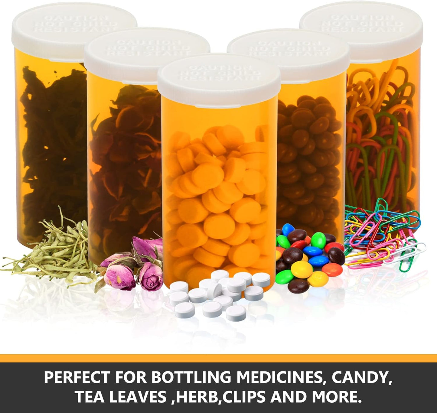 Empty Plastic Pill Bottles with Easy Open Caps (Not Child Resistant), Prescription Medication Vials, Clear Containers Pill Cases Dispenser Organizers (12pcs) (30 Dram)