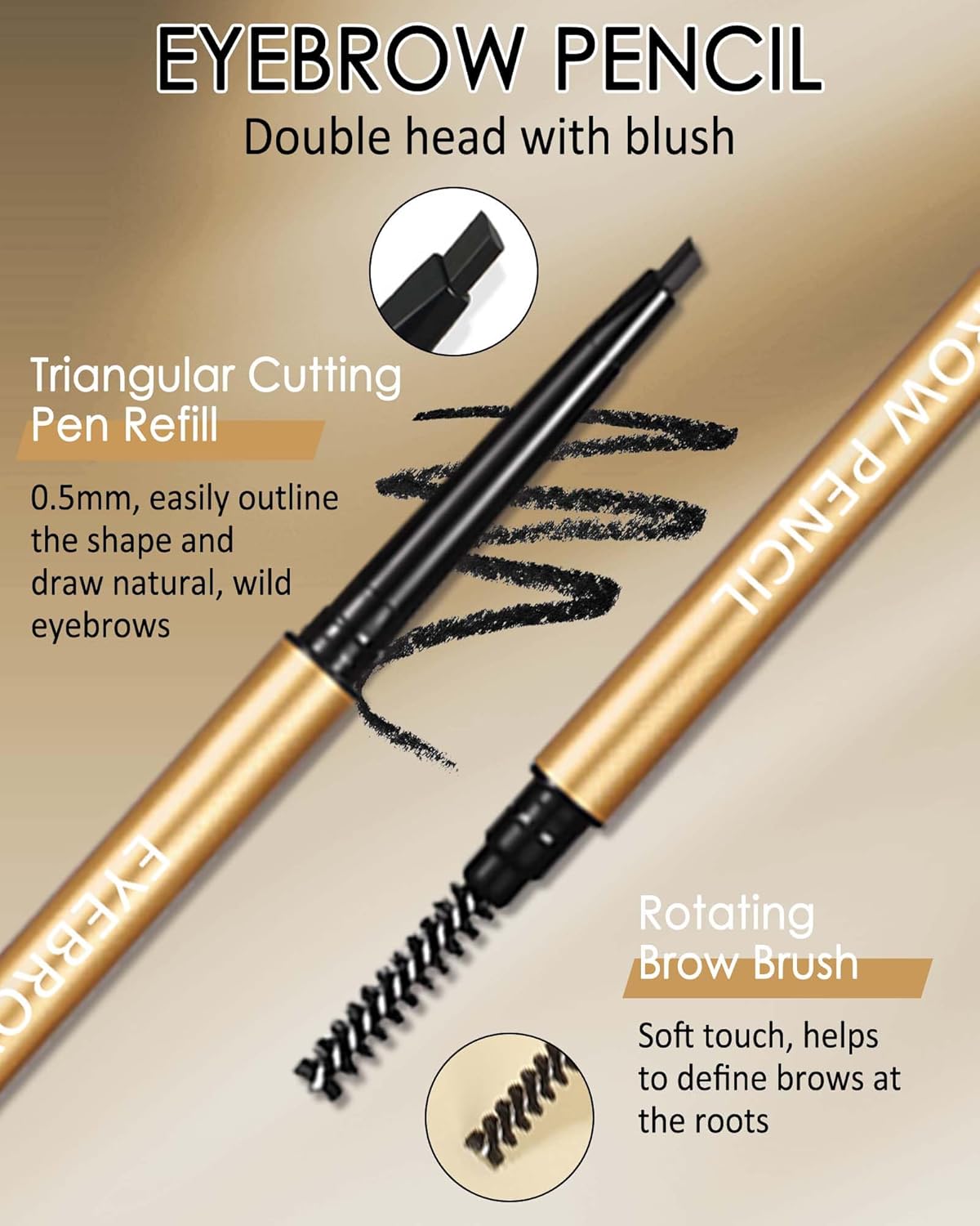 Eyebrow Pencil, 12Pcs Grey Ultra-Fine Retractable Eye Brow Pencil,Long-Lasting Waterproof Eyebrow Tint Pen Kit for Define Shape and Fill Brow,Thanksgiving Eye Makeup Gift Set for Women Girl-04 Gray