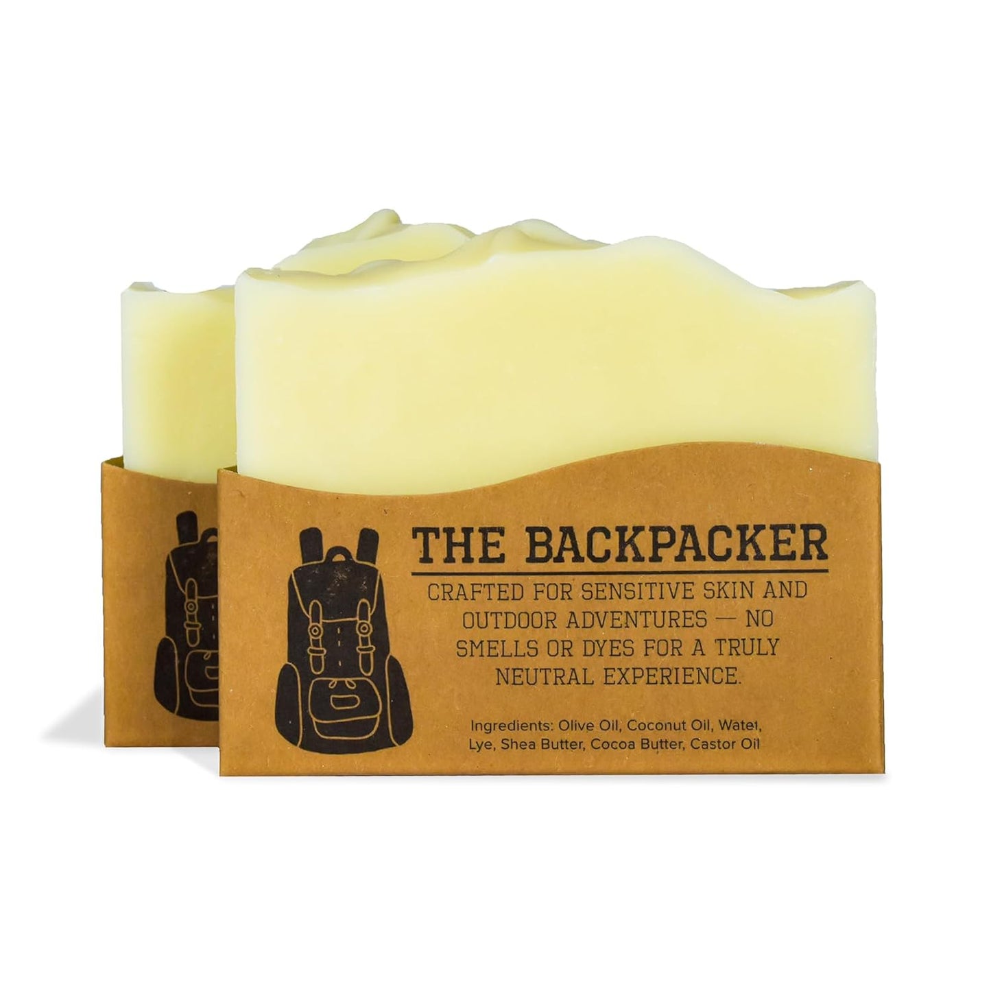CompassSoap The Backpacker. Natural Bar Soap for Women & Men | Unscented Soap Bar with Minimalist & Gentle Lather | Women & Men's Bar Soap, Natural, Paraben & Phthalate Free | 5 Oz. Pack of 2
