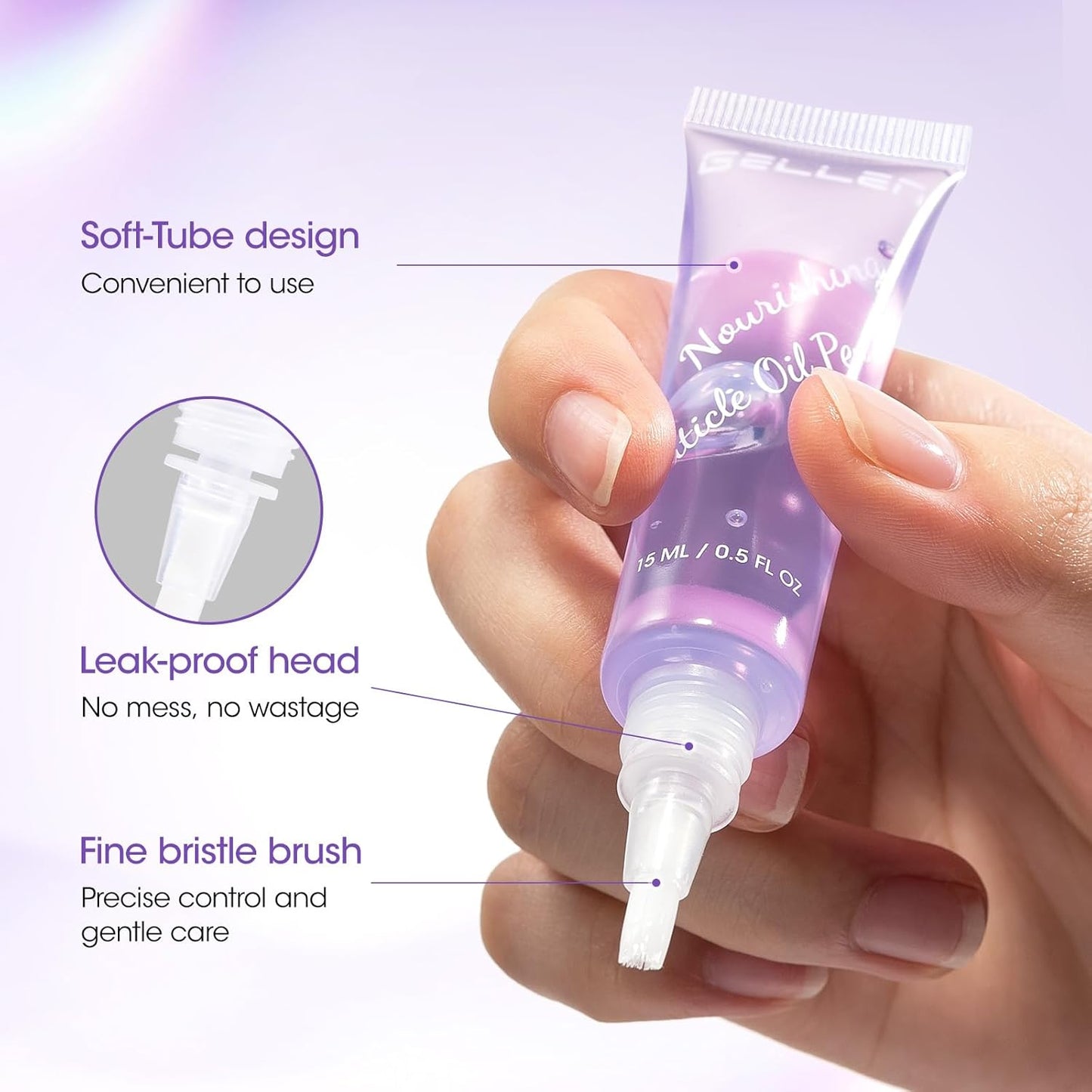 Gellen Cuticle Oil Pen for Nails, Nourishing with Lavender Oil & Vitamin E, Soften Cuticles Strengthen Nail Growth,15ml Pro Nail Care Treatment for Healthier-Looking Nails, On-the-Go, Travel-Sized