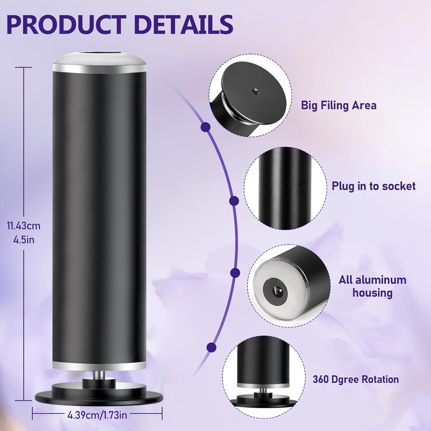 krofaue Electric Callus Remover - Electronic Foot File Grinder with Speed Controller and 60PCS Replacement Sandpaper Disk Professional Pedicure Tool for Men Women Feet Dry Dead Skin Black