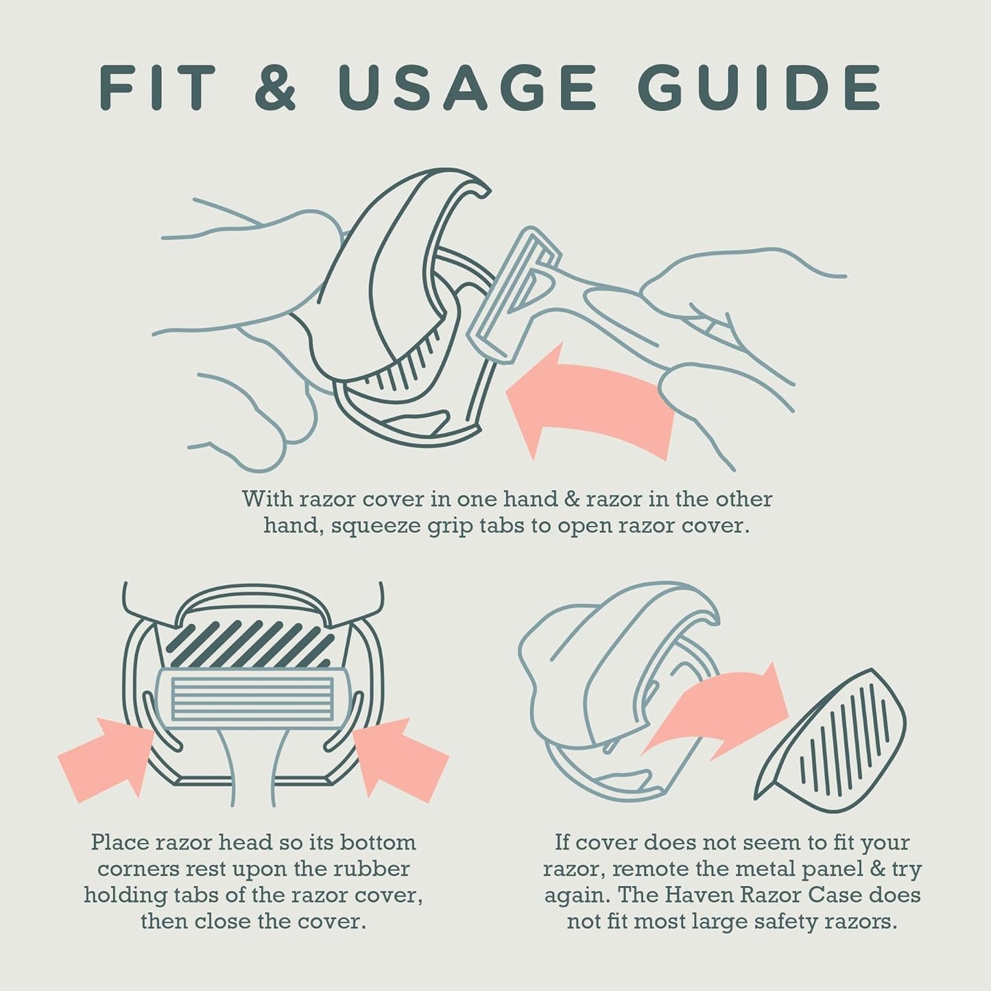 Haven Clip On Razor Protector for Men and Women - Premium Razor Covers Designed to Last - 2 Pack (Blue and Charcoal Gray)