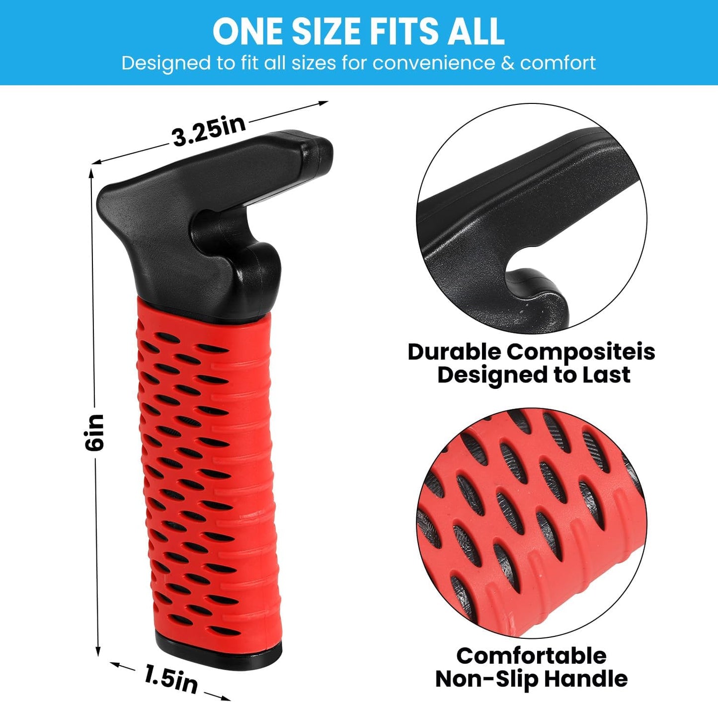 2 Pack Car Door Handle for Elderly, Car Handle Assist Support Handle, Portable Mobility Aids for Getting Out of Car, Auto Grab Cane for Seniors and Handicapped (Red)