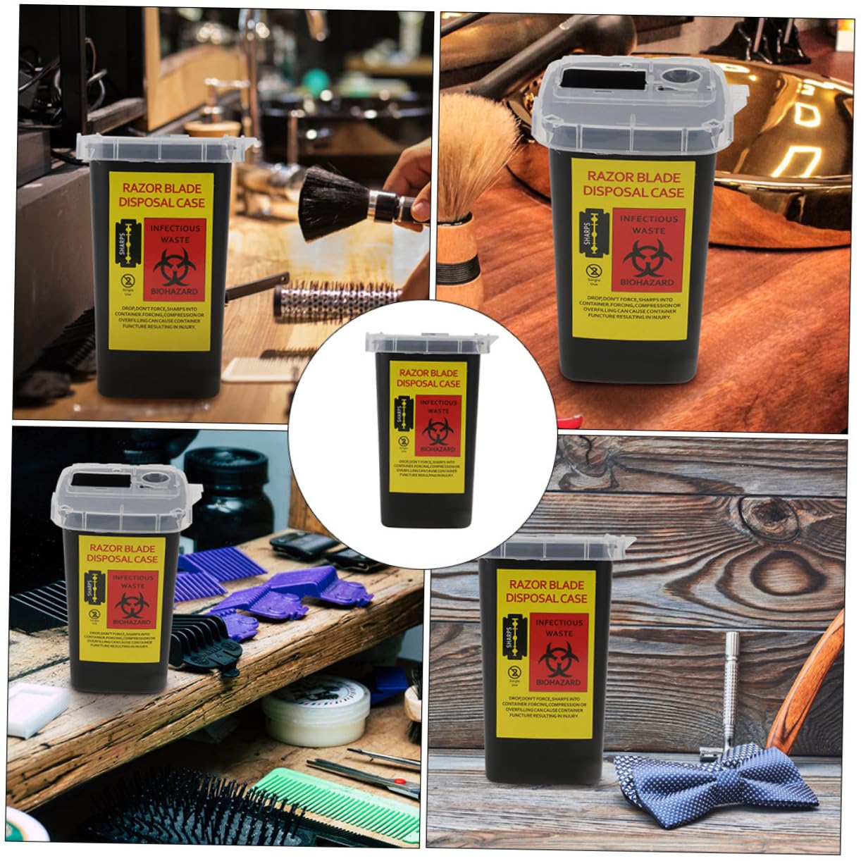 2pcs Boxes Blade Storage Box Razor Disposal Case Barber Blade Garbage Cans Storage Disposable Containers Square Tool Portable Shaver Waste Blades Containers Blades Dispenser Makeup