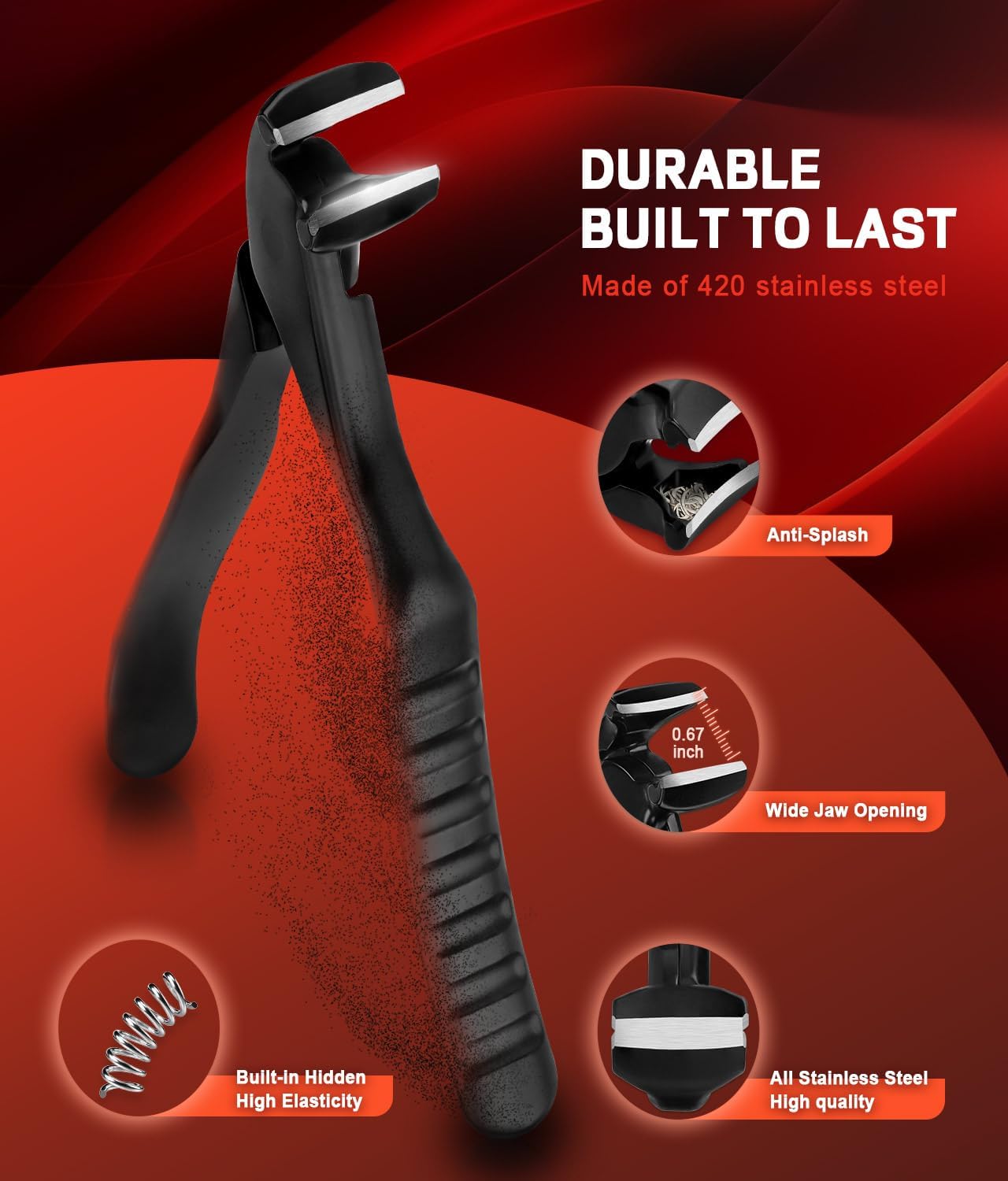 SGNEKOO Long Handle Toenail Clippers for Seniors - Curved Design with Anti-Slip Grip, MIM Technology & Ergonomic Pedicure Tool (No Bending, Easy Trimming for Elderly)