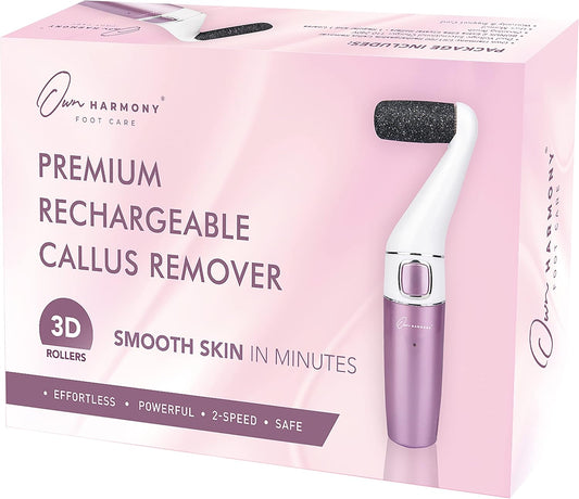 Electric Callus Remover for Feet: Professional Foot Care for Women by Own Harmony - Rechargeable Pedicure Tools - Electronic Foot File Pedi Sander - Best for Hard, Dry, Dead, Cracked Skin (3 Rollers)