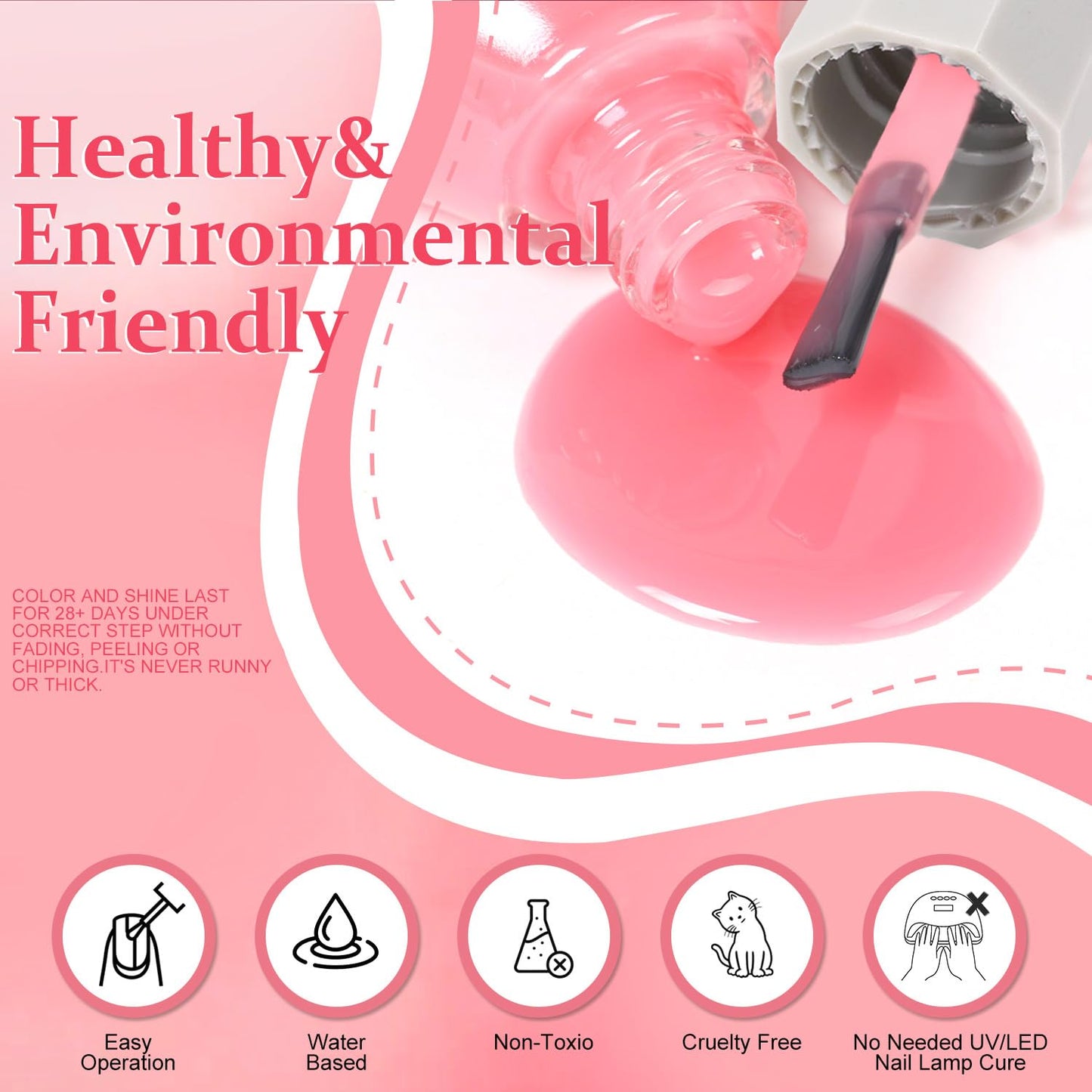 Major Dijit Quick Dry Nail Polish 12ml/0.41fl oz Nude Pink Regular Nail Lacquer Fast Drying & Long Lasting Nail Polish Nail Art Effect for Nail Salon