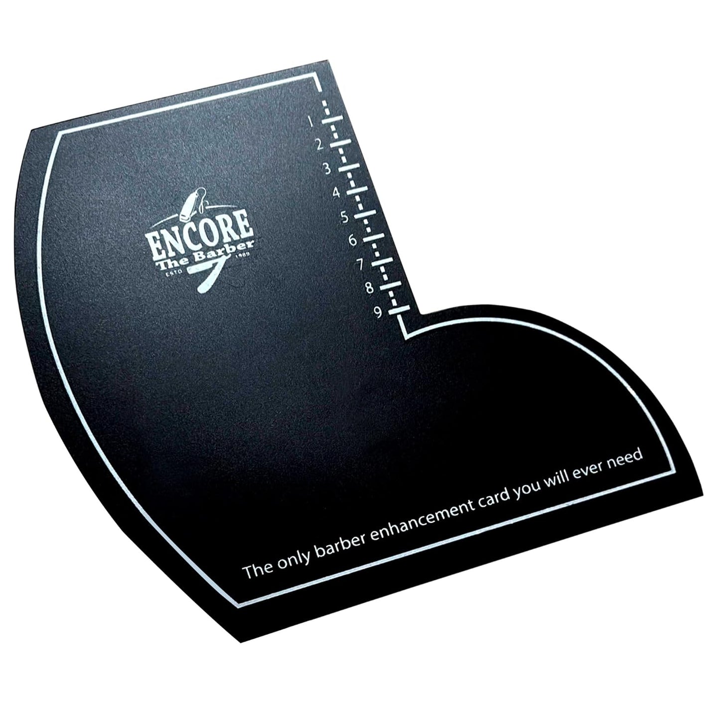 Enhancement Card (Black) | for barbers | crispy lines | hairline repair | Beard lineup | Outline shapeup tool | Design ruler | fiber application guide | waterproof