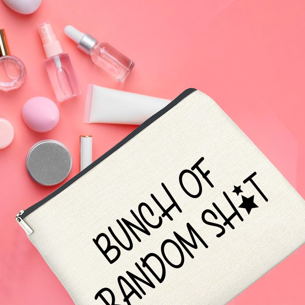 Humorous Bunch of Random Makeup Bag Gifts for Women Humor Cosmetic Bag Zipper Pouch Travel