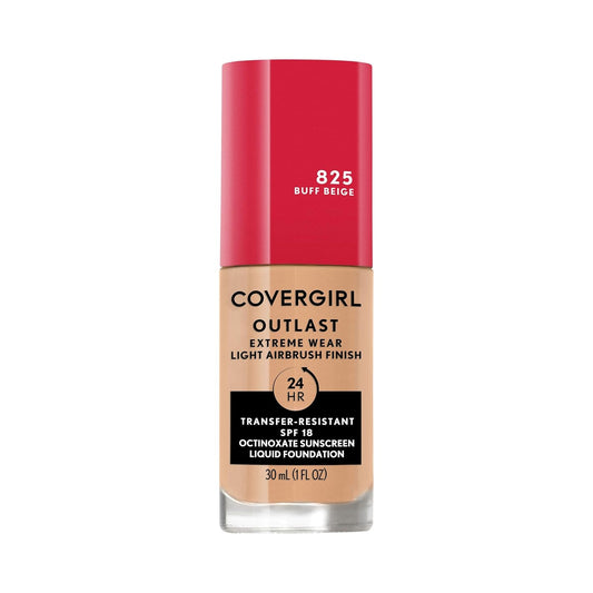Covergirl Outlast Extreme Wear 3-in-1 Full Coverage Liquid Foundation, SPF 18 Sunscreen, Buff Beige, 1 Fl. Oz.