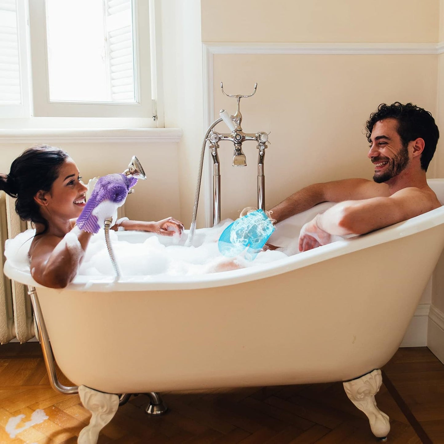 2 Pcs Honeycomb Exfoliating Glove Bath Mitt Body Spa Scrubber, Honeycomb Exfoliator Glove for Body Shower, Honeycomb Exfoliator Scrubber Sponge Shower Loofah, Quick Drying