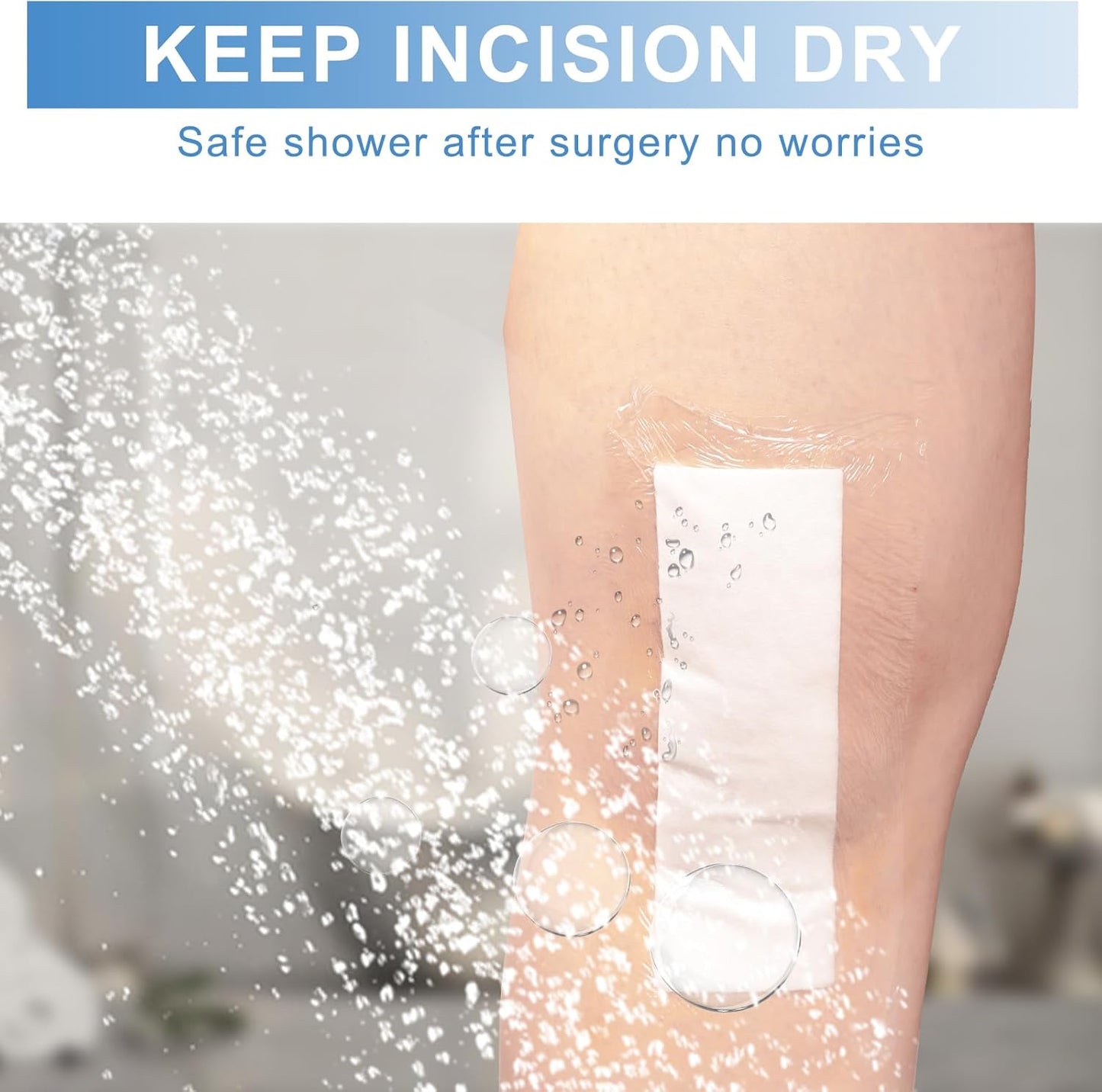 30 Pack 4"x 8" Waterproof Adhesive Island Dressing for Post-Surgery Recovery | Sterile Bordered Gauze Bandages with Non-Stick Pad for Knee/Hip Replacement, Surgical Incision Care & Shower Protection