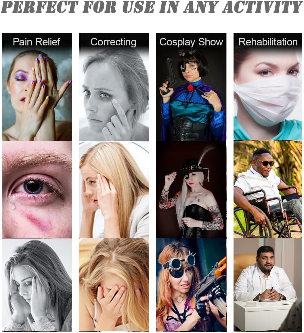 Ice Eye Patches for Puffy Eyes, Cooling Medical Eye Patch Pad Gel Pack Cover Eyepatch Cold Hot Therapy Eye Bags Dark Circles After Surgery Adult Kid (4 PCS)