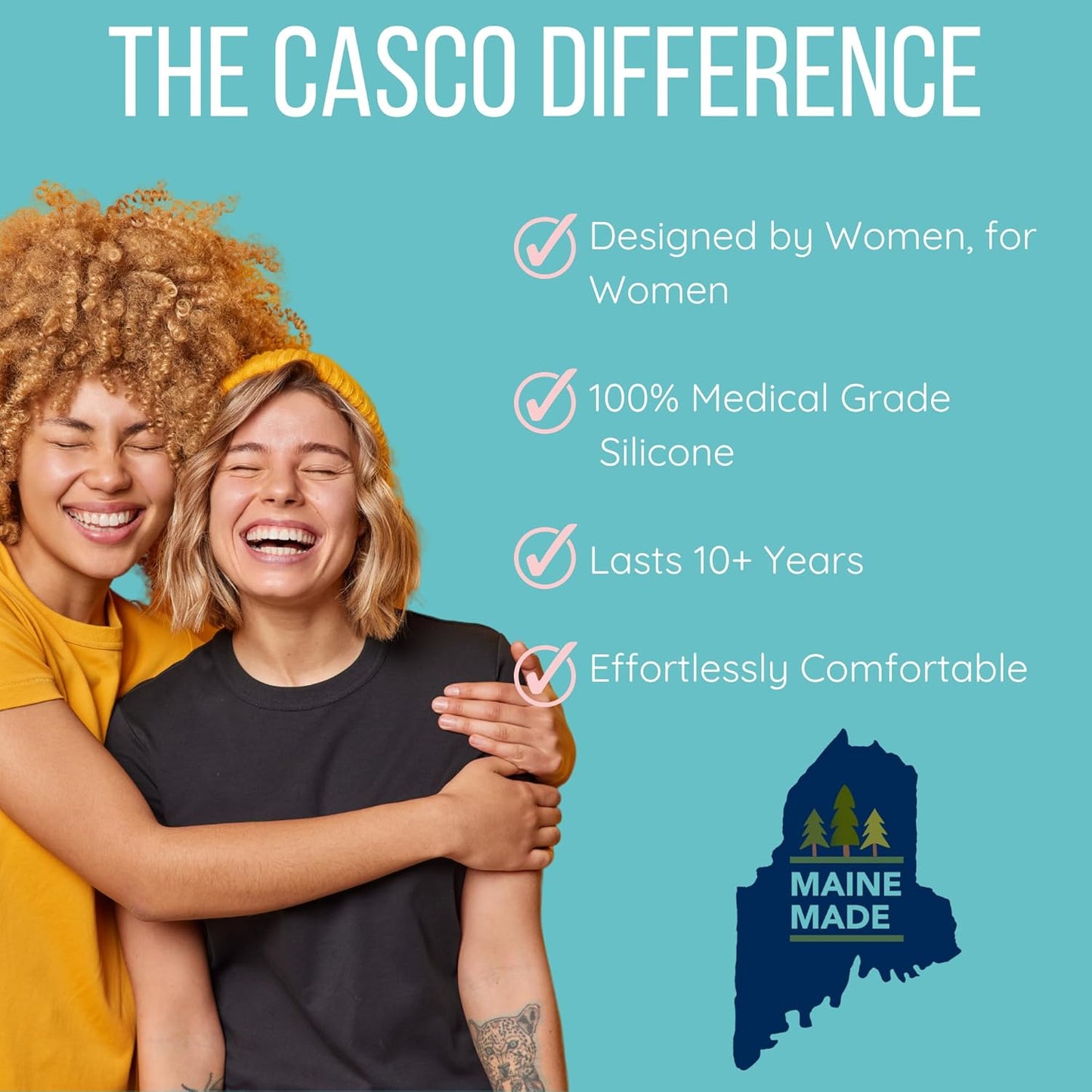 Casco Menstrual Cup & Case - Medical Grade Silicone Period Cup Made in Maine USA, Reusable Menstrual Cup (Mid1 - Mid Cervix)