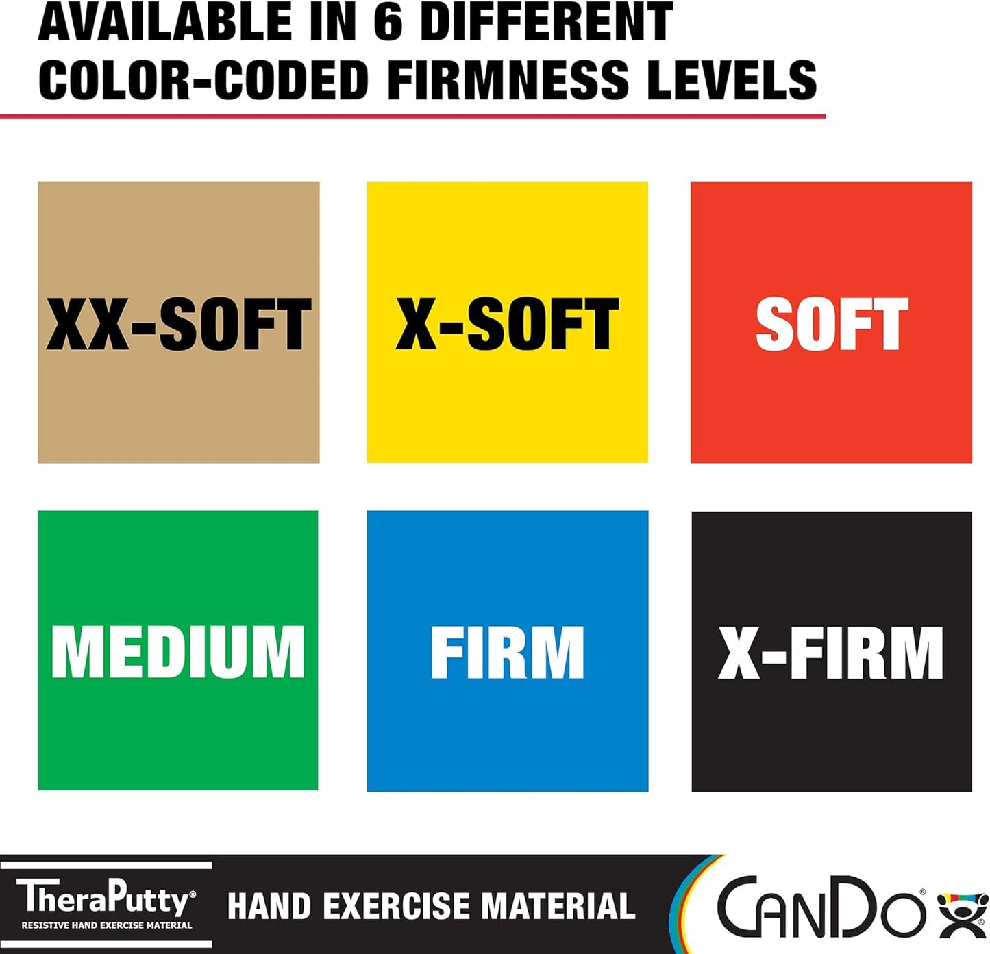 CanDo TheraPutty Standard Hand Exercise Putty For Rehabilitation, Exercises, Hand Therapy, and Occupational Therapy. Use To Strengthen Hand Muscles, Improve Fine Motor Skills, And Decrease Stress