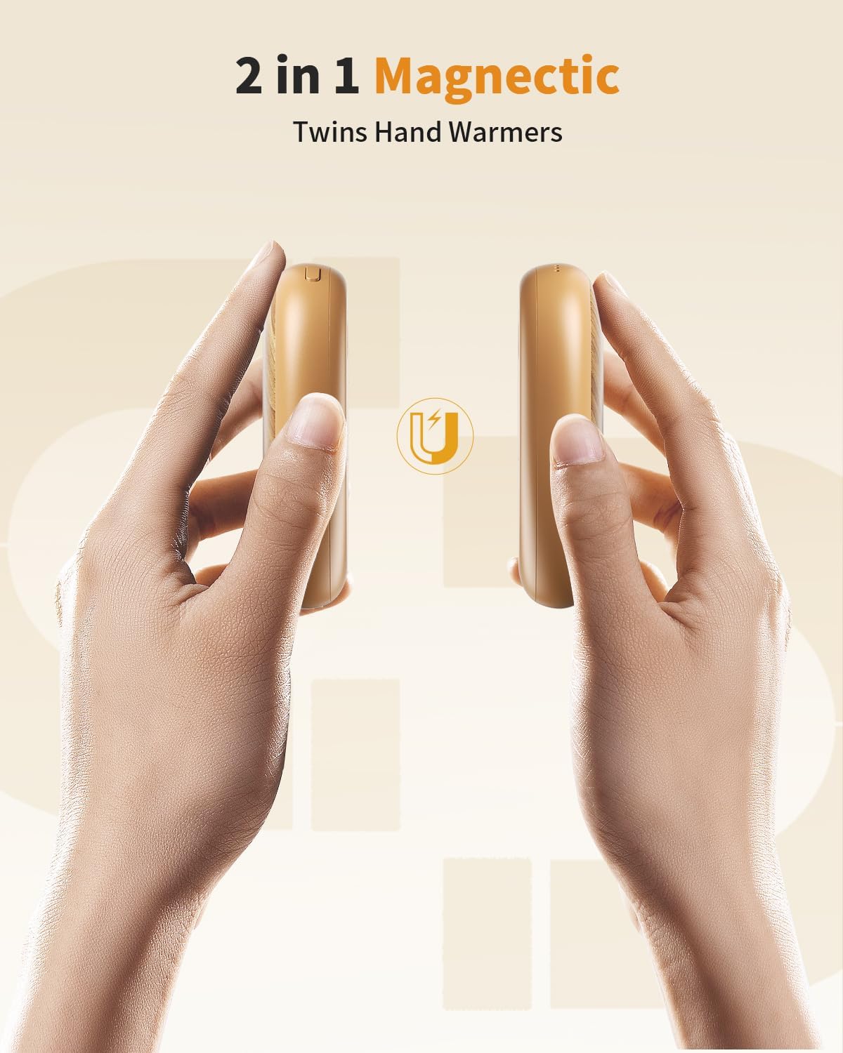 Hand Warmers Rechargeable 2 Pack, AI Temperature Control Electric Handwarmers, Stone Shape Portable Pocket Heater, Great Gift for Christmas Hunting, Golf, Camping Black