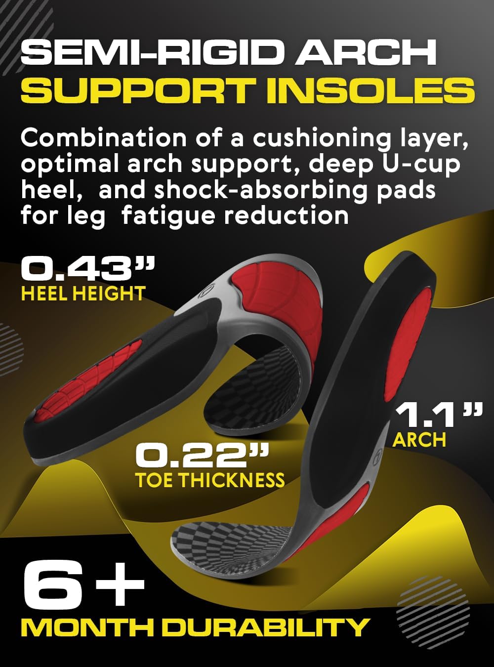 2 Packs of (New) Work Orthotic Insoles - Anti Fatigue Medium Arch Support Shoe Insert Men Women - Plantar Fasciitis Flat Feet - Relieve Foot Pain - Work Boot Insoles Standing All Day (Gray, XL)