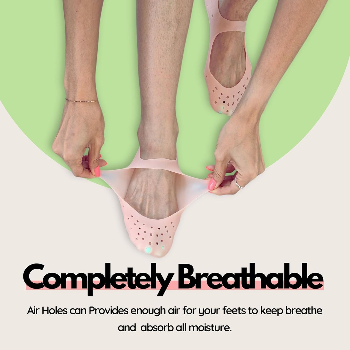 Moisturizing Gel Socks - Hydrating Spa Treatment for Soft, Smooth Feet, Ideal for Dry, Cracked Heels and Rough Skin (Medium, 3 Pairs)