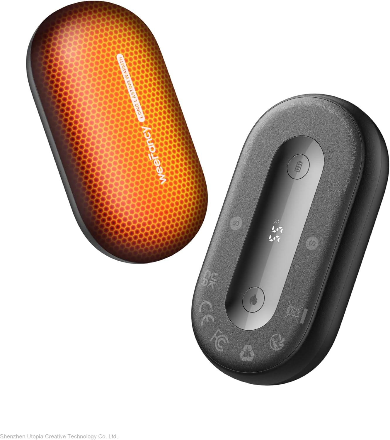 Hand Warmers Rechargeable 2 Pack, Magnetic Alloy Handwarmer 7000 mAh Reusable, Instant Heating UP to 131°F, 15 Hours Long Lasting Palm Pocket Heater, Gifts Packing for Christmas,Hunting,Camping,Golf