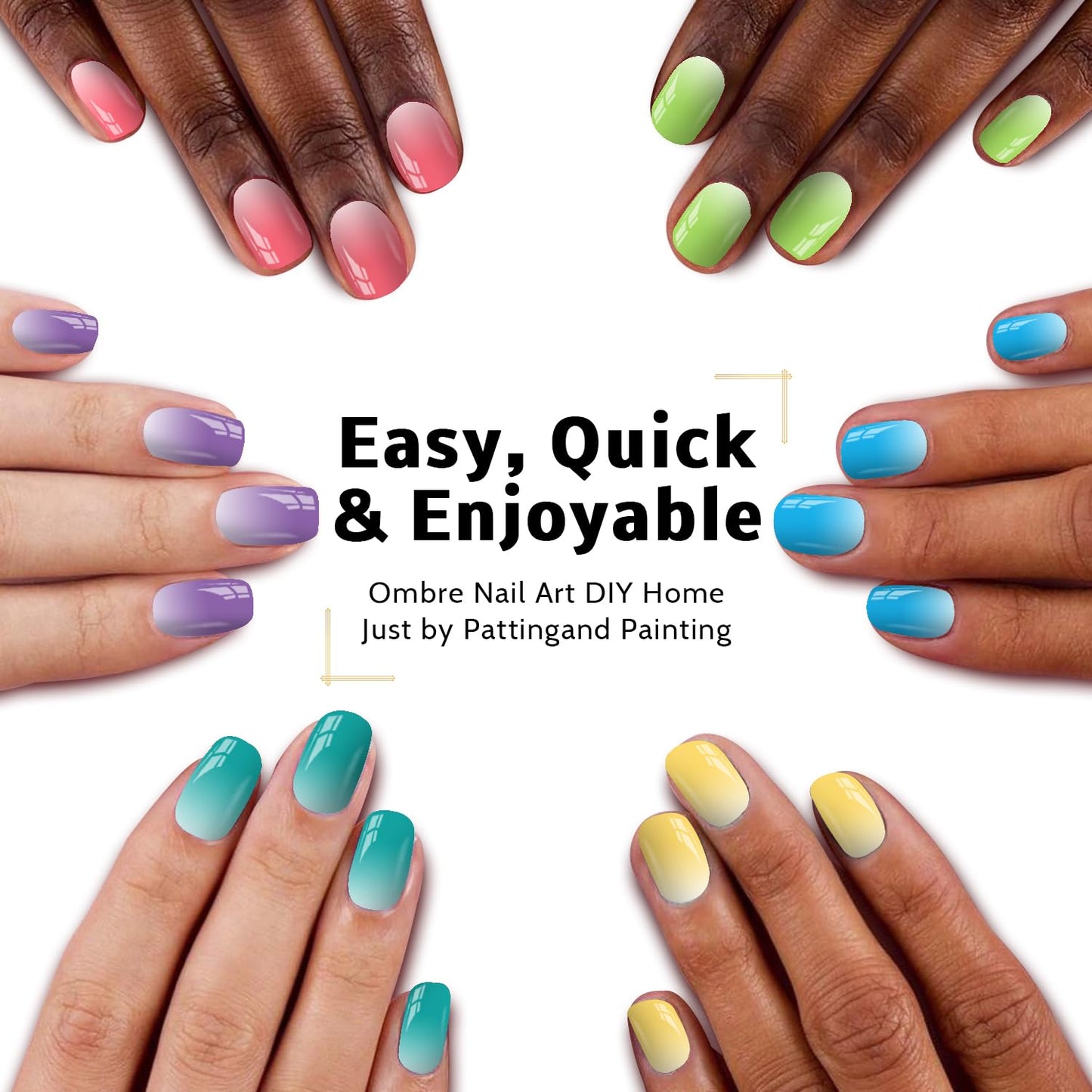 Sponge Pat Paint Nail Gel, 9 Colors Ombre Nails Gradient Gel Nail Blush Blooming Aura Nails Drawing Stripper Floral Painting Nail Art, No Wipe, UV/LED Curing (9 Colors J)