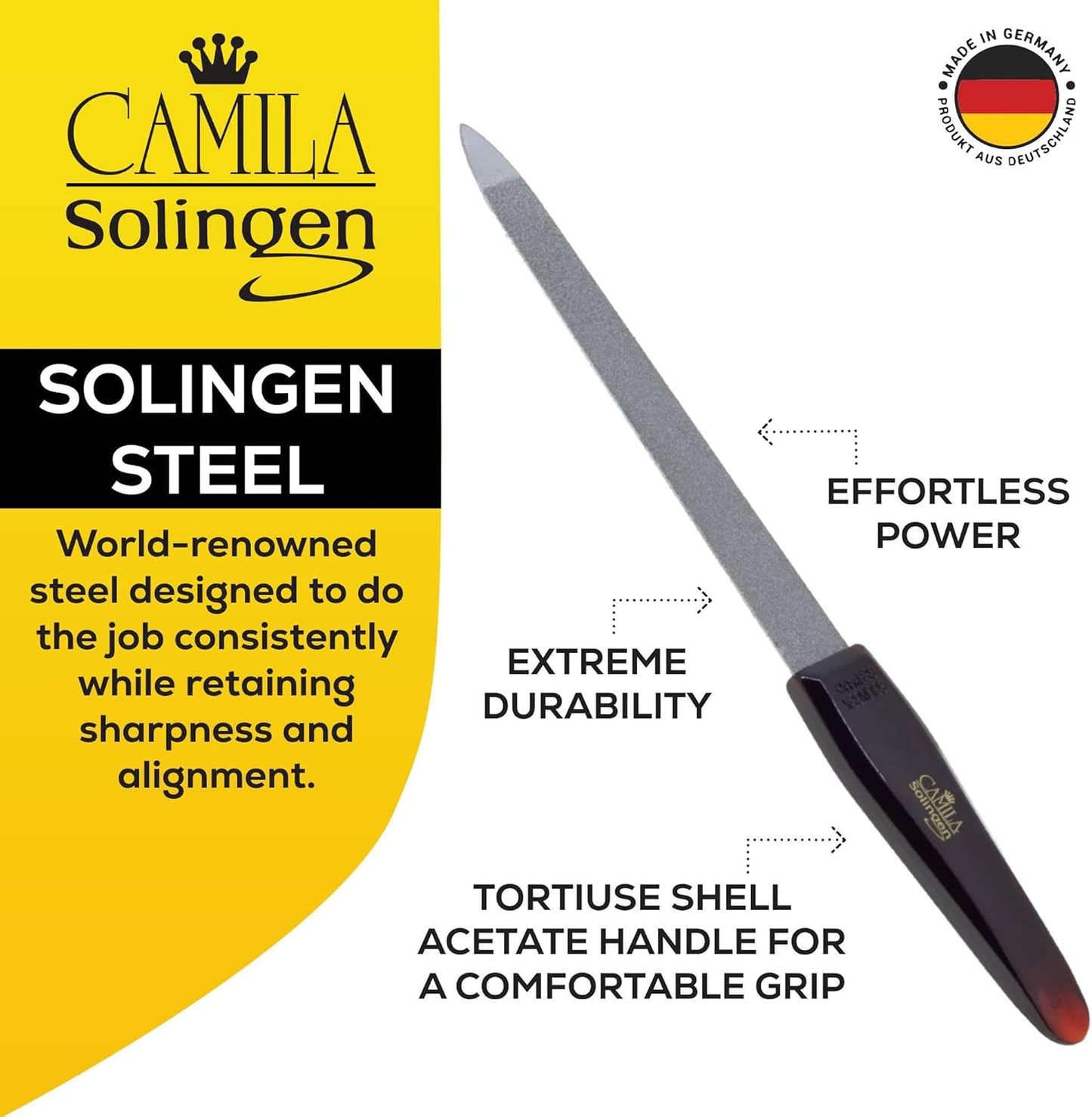 CS17 Sapphire Metal Nail File for Natural Nails Fingernail and Toenail Care, 5" Double Sided Coarse and Fine for Manicure and Pedicure