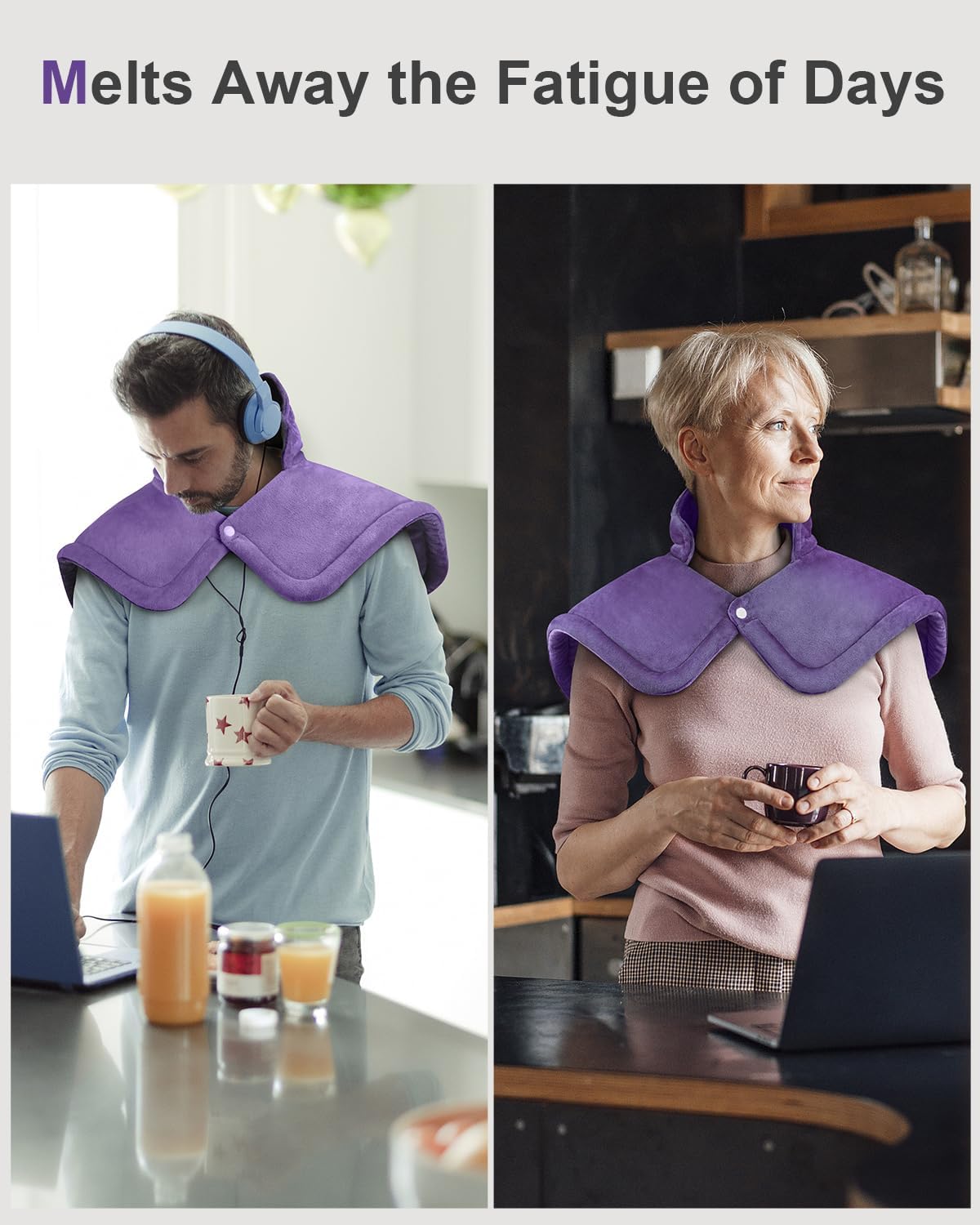 Heating Pad for Neck and Shoulder Pain Relief, Birthday Christmas Gifts for Women Mom Wife Sister Grandma Her, 2lb Electric Heating Pad for Back, 6 Heat Settings, Large 17x23inch, Purple