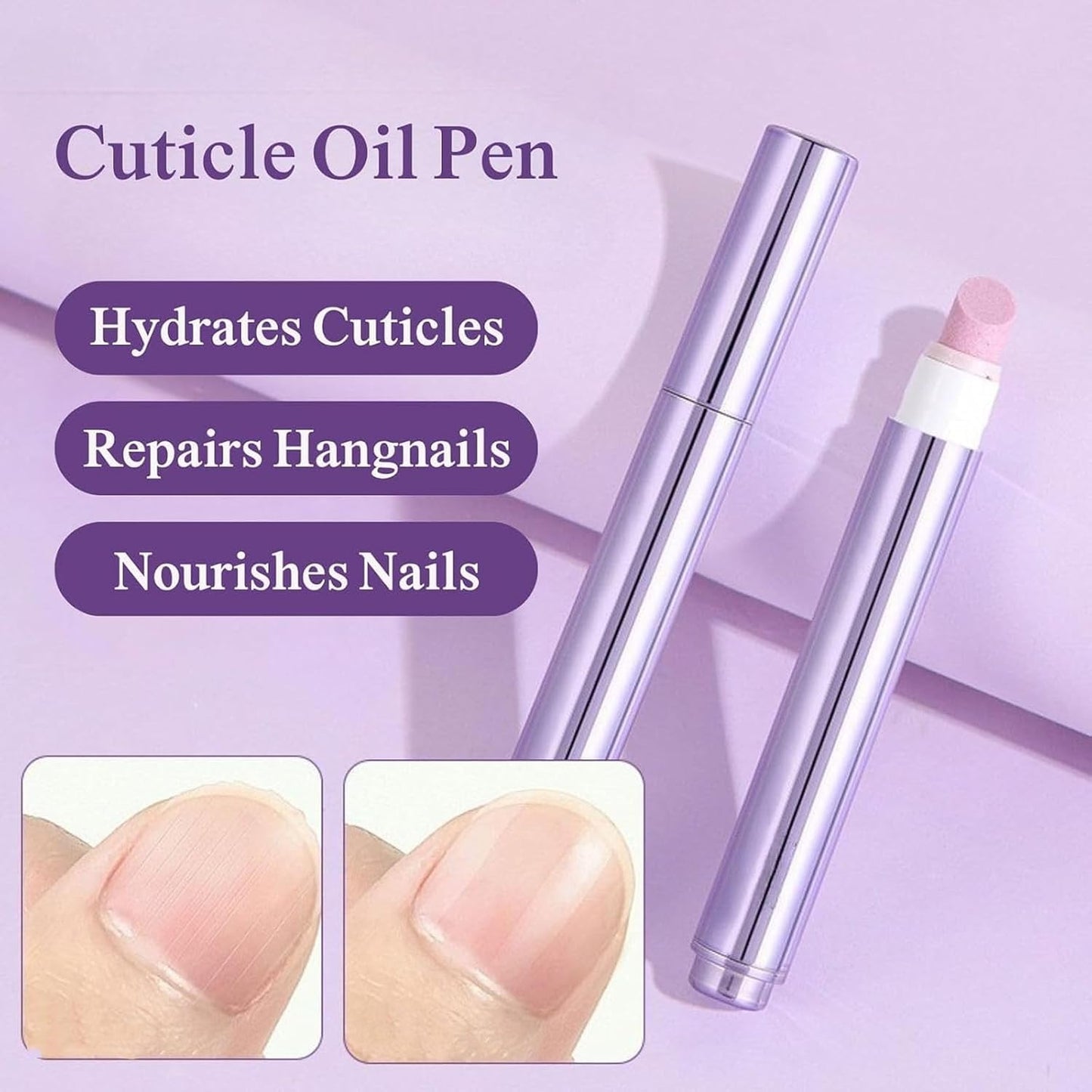 Upgrade 3-in-1 Nail Care Pen, 3-in-1 Cuticle Oil Cuticle Pusher Nail Oil Pen, Cuticle Oil Pens For Nails, for Moisturize Strengthen Brighten Nails Care (3pc)