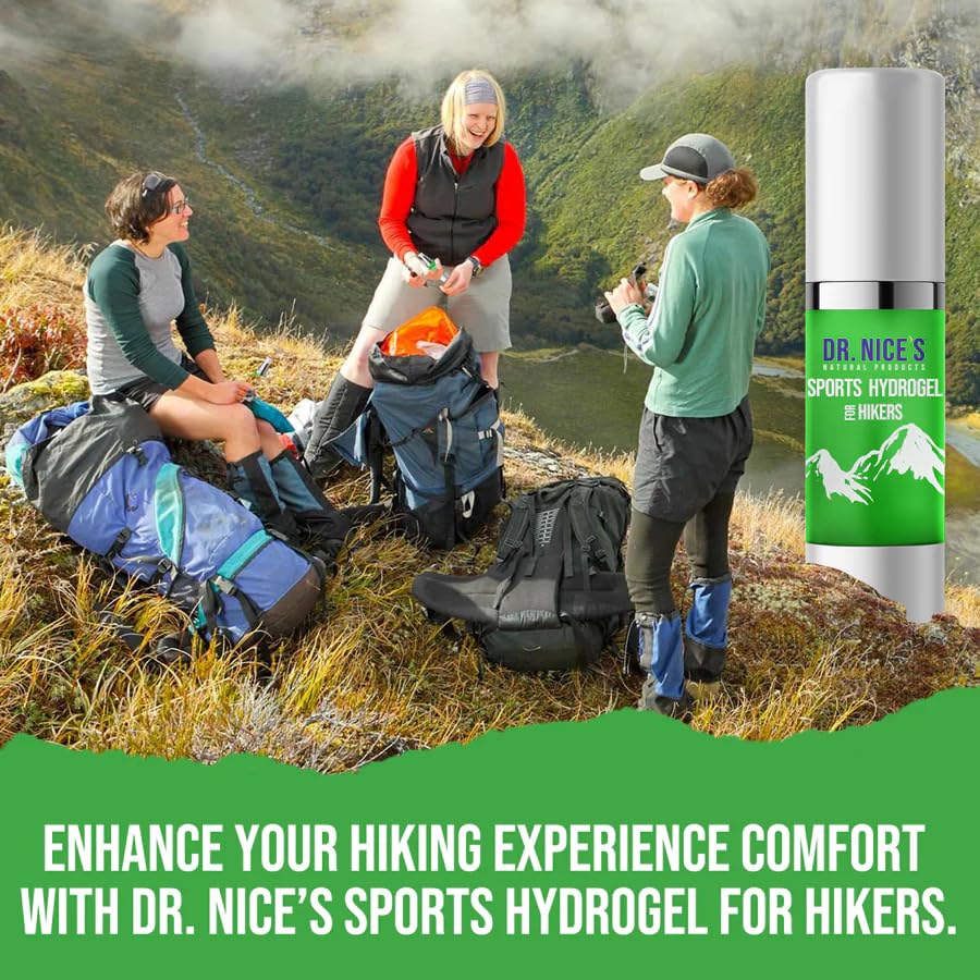 DR. NICE'S Sports Hydrogel - For Hikers | For Soothing Blister & Chafed Skin | For Chafe and Crack | All-Natural, Vegan | Soothe Calm Refresh