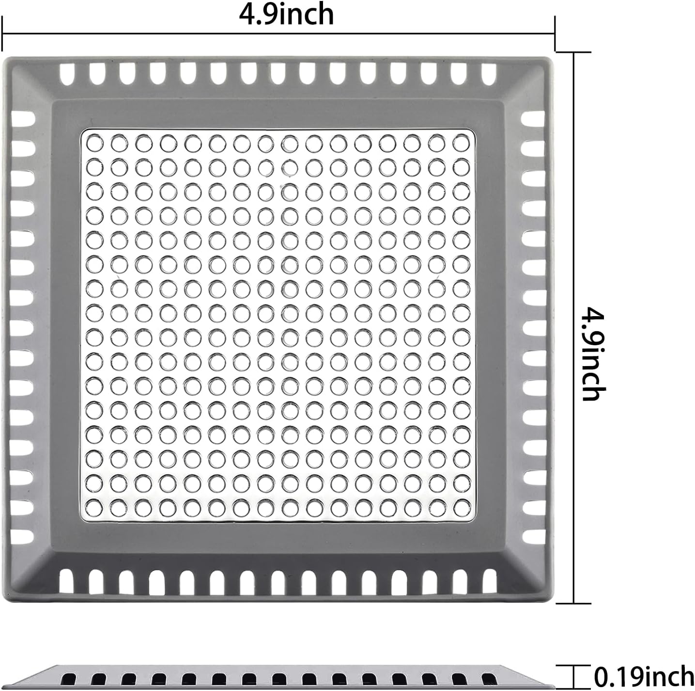 Hair Catcher/Drain Strainer/Shower Drain Cover for Bathroom Floor Drain, Stainless Steel and Silicone (Patented Product)