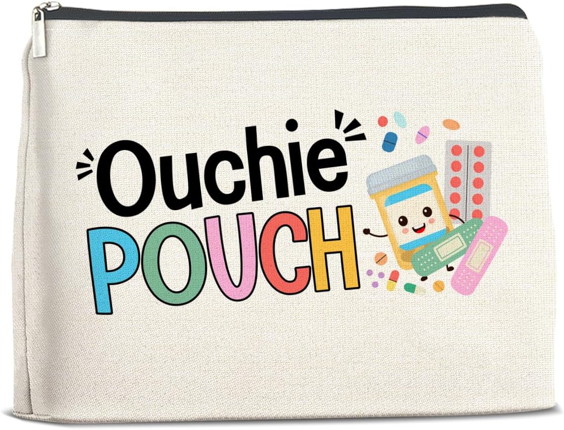 Cute Ouchie Pouch Meds Makeup Bag Gifts for Women Medicine Storage Cosmetic Bag Zipper Pouch