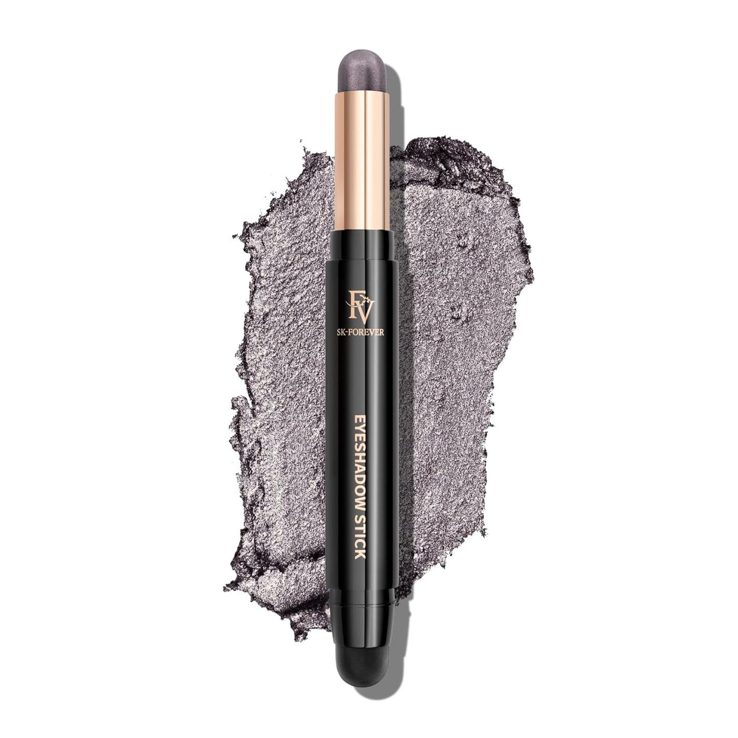 FV Cream Shimmer Eyeshadow Stick，Long Lasting & Waterproof, Multi-Use & High Pigment Eyeshadow Makeup Stick, Smoky Grey Shimmer